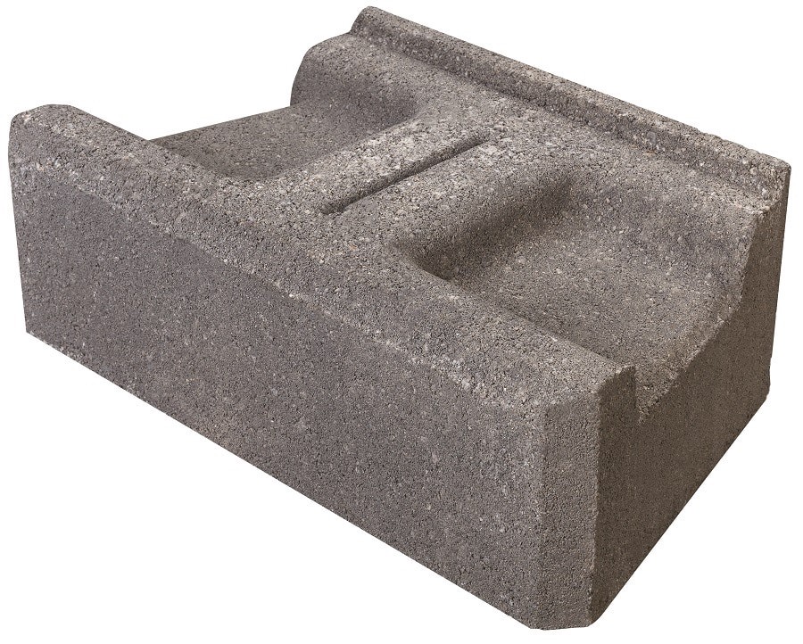 slide 5 of 6, 4-in H x 12-in L x 7.00-in D Gray/Charcoal Concrete Retaining wall block, 1 ct