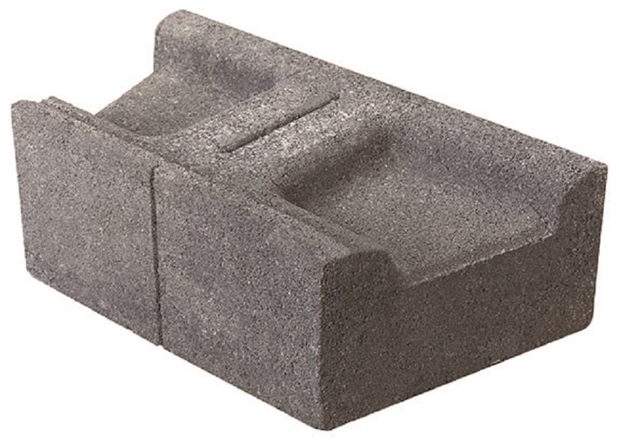 slide 6 of 6, 4-in H x 12-in L x 7.00-in D Gray/Charcoal Concrete Retaining wall block, 1 ct