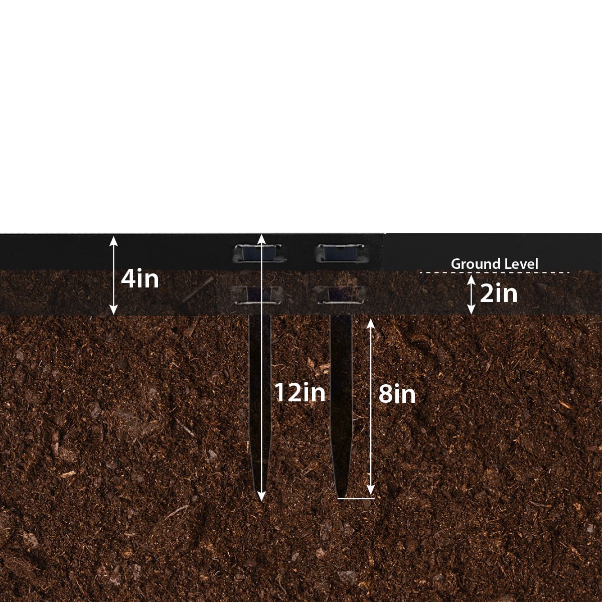 slide 3 of 3, IRONRIDGE 12-in Black Steel Edging stake, 1 ct
