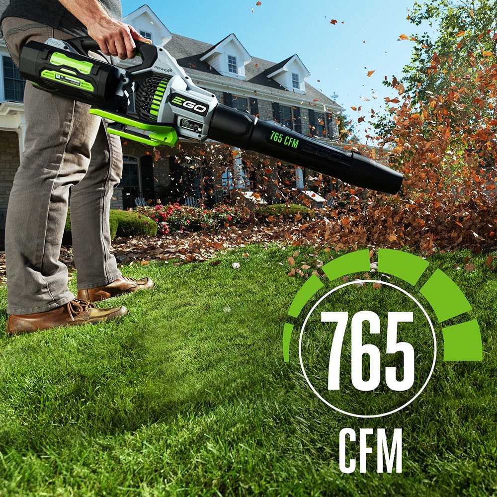 slide 4 of 6, EGO POWER+ 56-volt 765-CFM 200-MPH Battery Handheld Leaf Blower 5.0 Ah, 1 ct