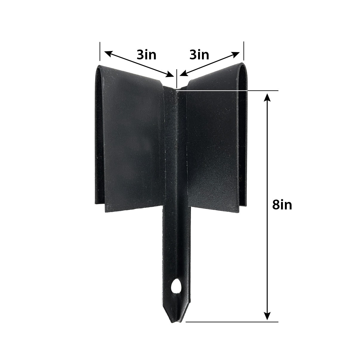 slide 4 of 5, IRONRIDGE 8.1-in Black Textured Steel Corner edging stake, 1 ct
