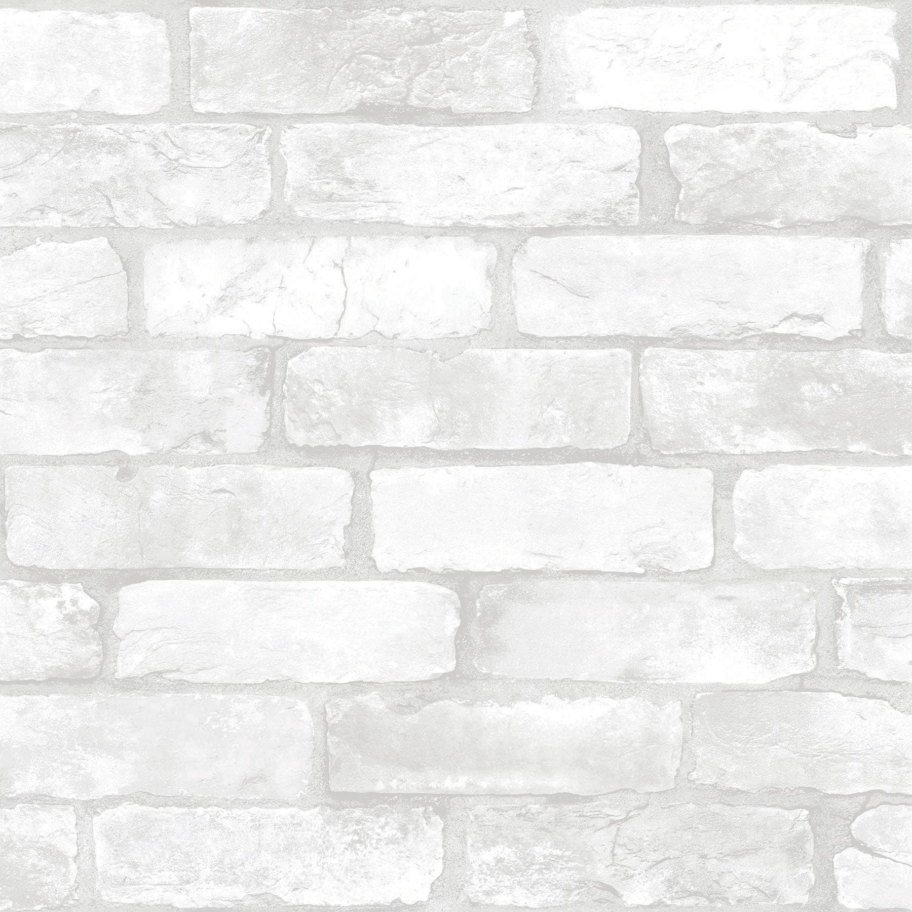 slide 1 of 6, allen + roth 30.75-sq ft White Vinyl Brick Self-adhesive Peel and Stick Wallpaper, 1 ct