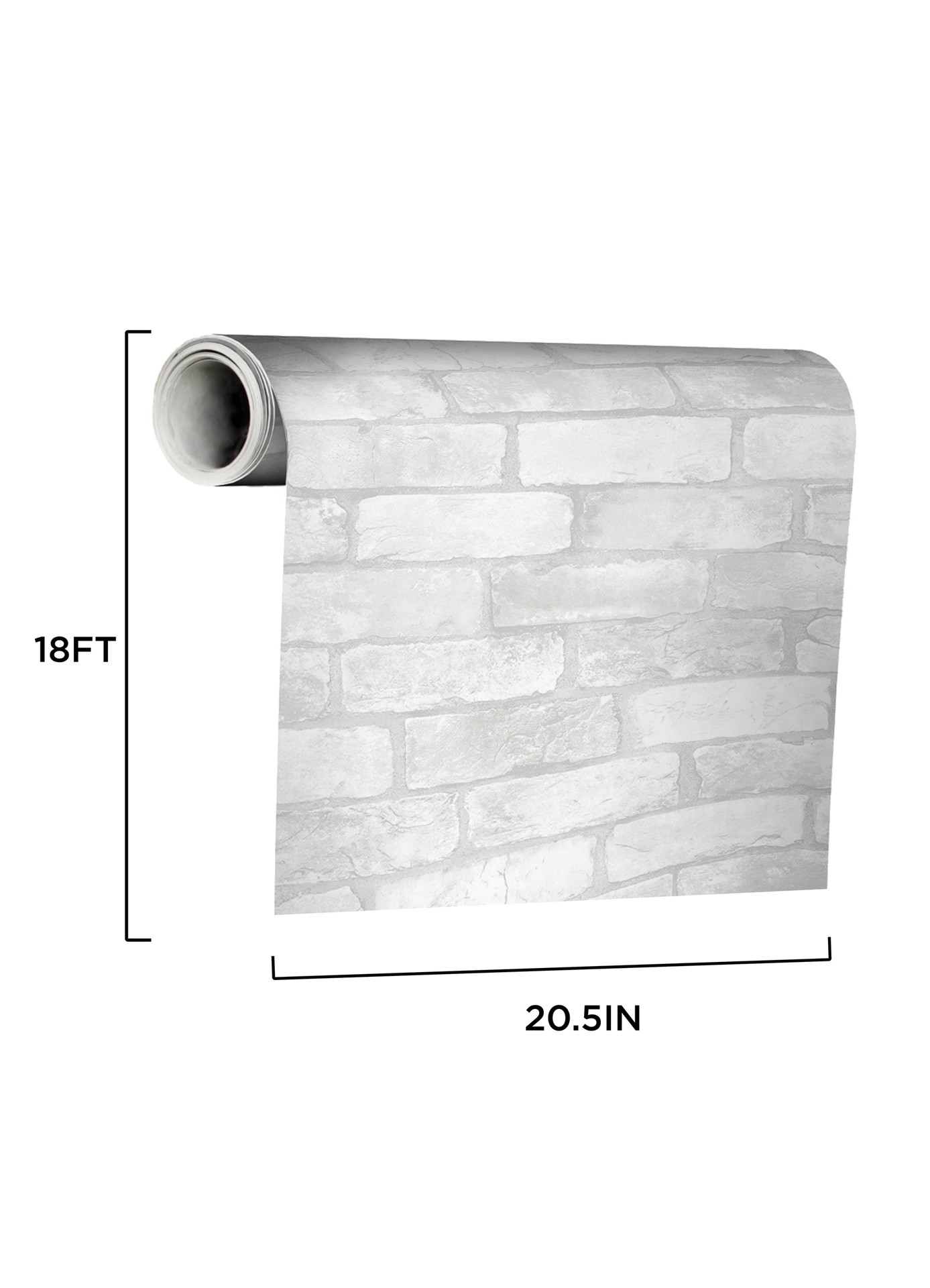 slide 6 of 6, allen + roth 30.75-sq ft White Vinyl Brick Self-adhesive Peel and Stick Wallpaper, 1 ct