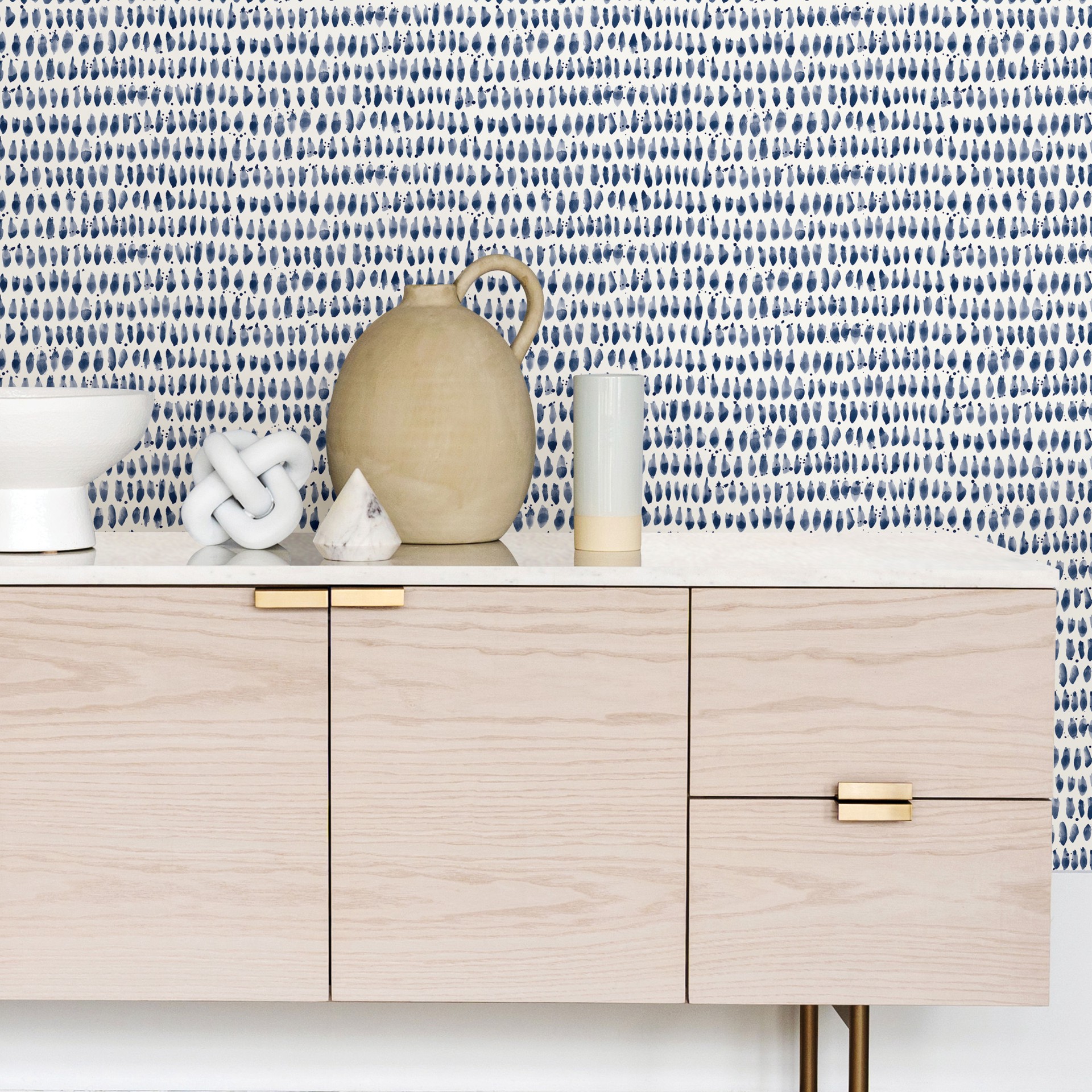 slide 2 of 6, Origin 21 31.2-sq ft White Vinyl Polka dot Self-adhesive Peel and Stick Wallpaper, 1 ct