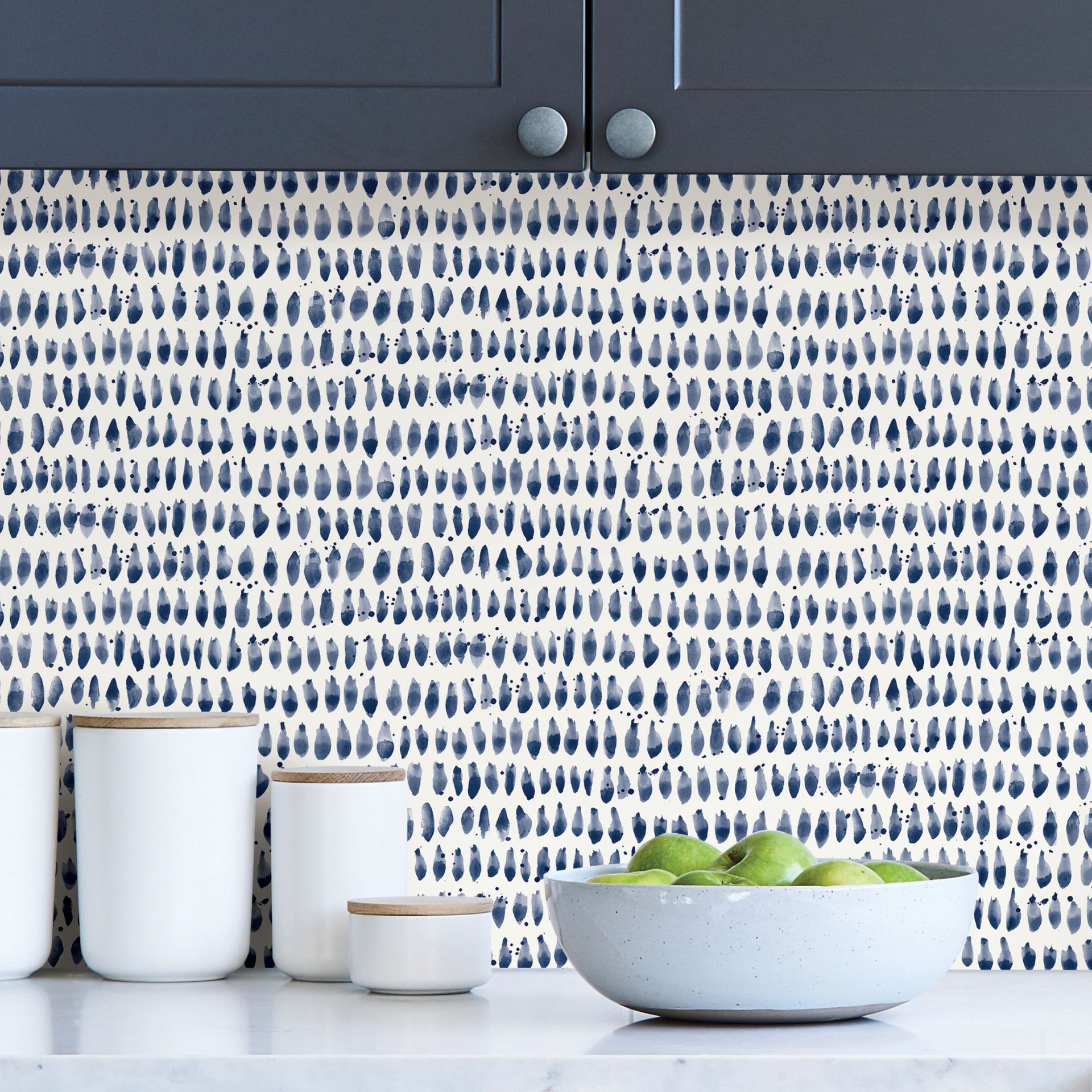 slide 3 of 6, Origin 21 31.2-sq ft White Vinyl Polka dot Self-adhesive Peel and Stick Wallpaper, 1 ct