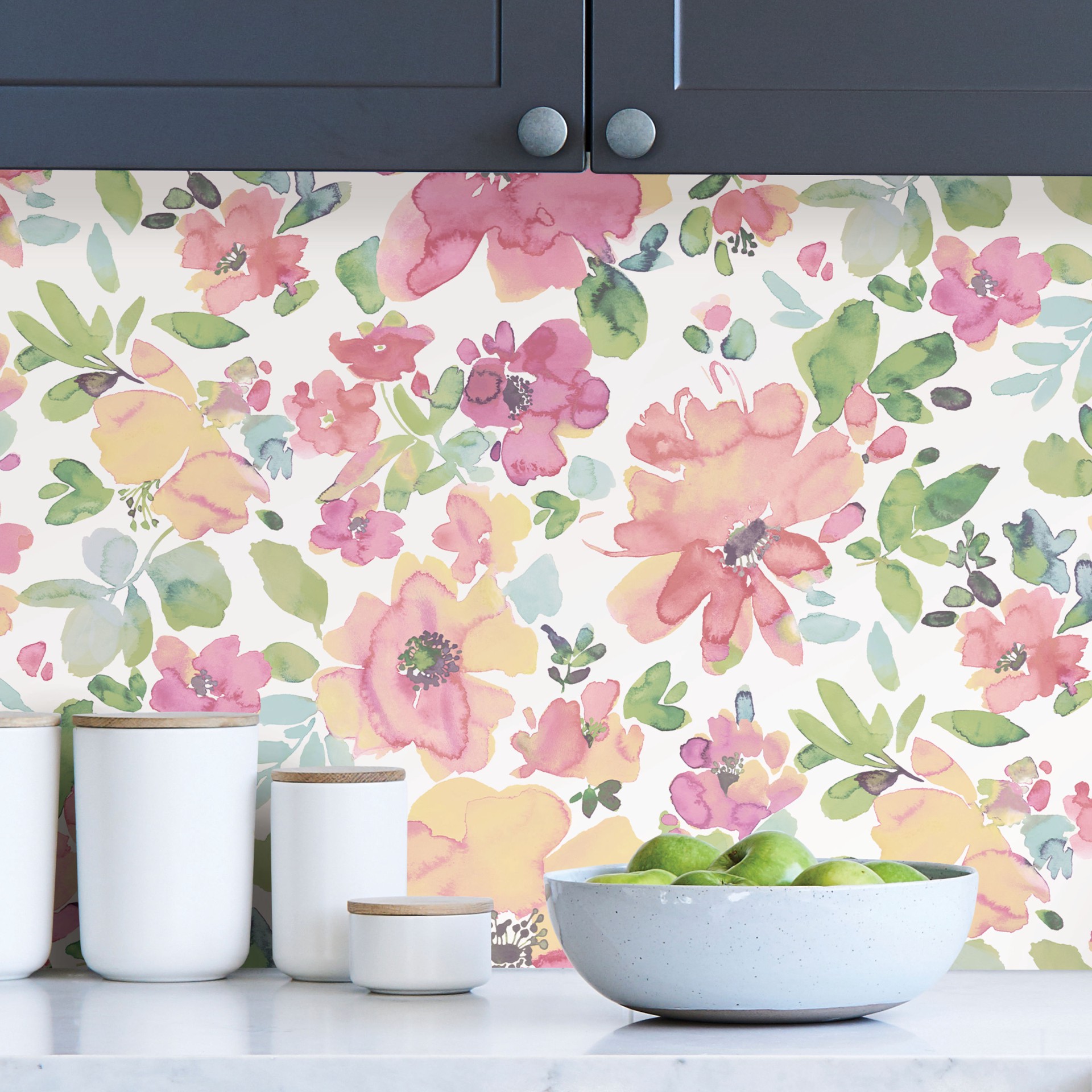slide 3 of 6, allen + roth 30.75-sq ft Pink Vinyl Floral Self-adhesive Peel and Stick Wallpaper, 1 ct