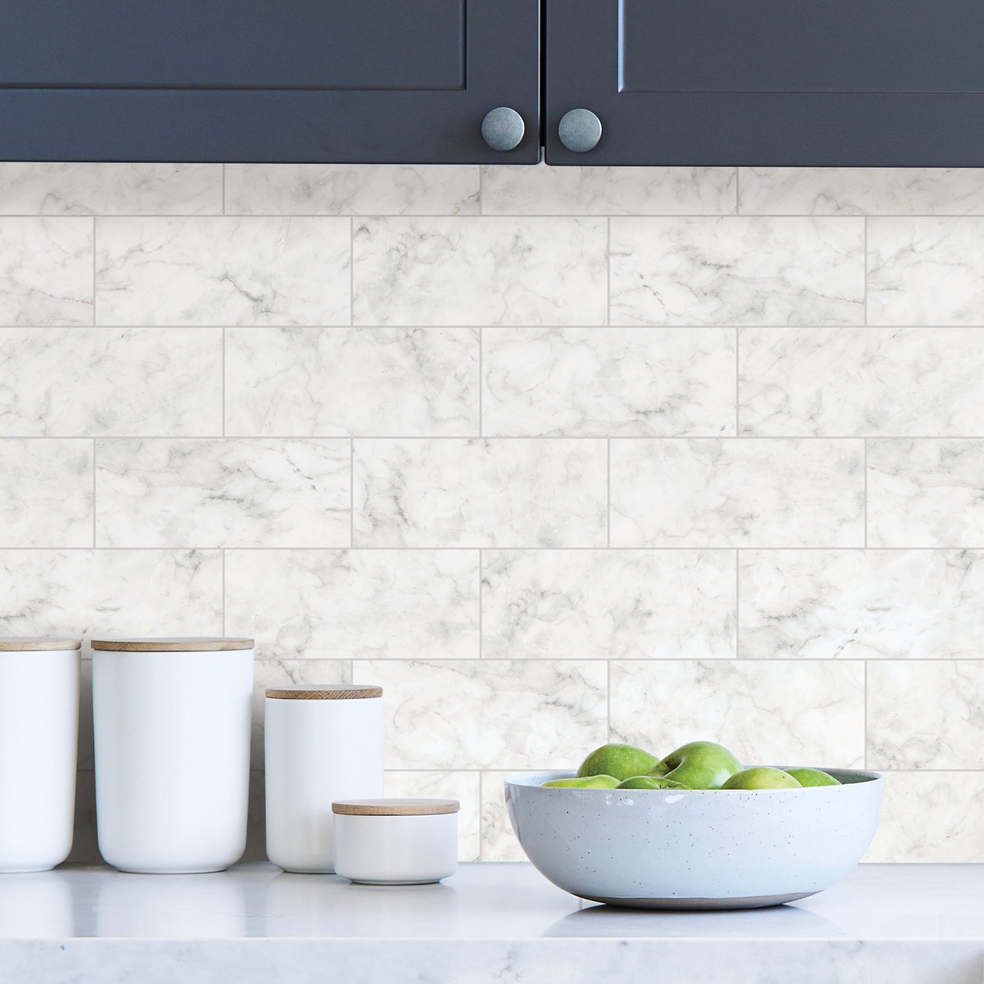 slide 2 of 5, allen + roth 18.11-in W x 108-in H Self-adhesive White Stone Wall Decal, 1 ct