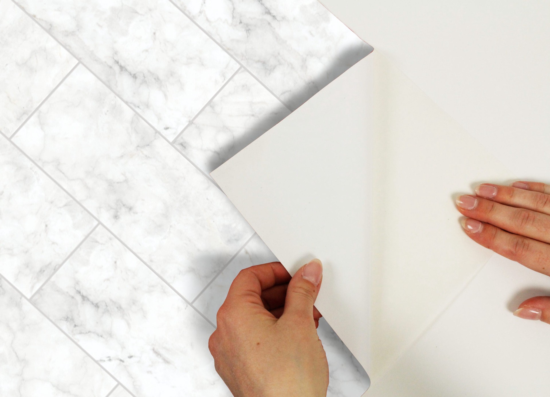 slide 4 of 5, allen + roth 18.11-in W x 108-in H Self-adhesive White Stone Wall Decal, 1 ct