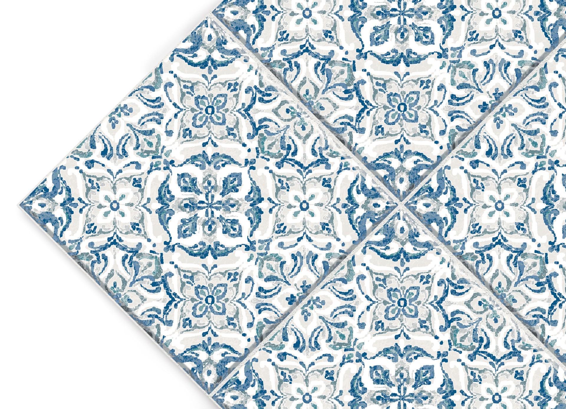 slide 3 of 5, allen + roth 18.11-in W x 108-in H Self-adhesive Blue Geometric Wall Decal, 1 ct