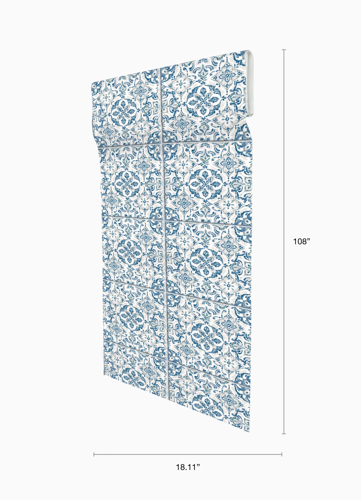 slide 5 of 5, allen + roth 18.11-in W x 108-in H Self-adhesive Blue Geometric Wall Decal, 1 ct