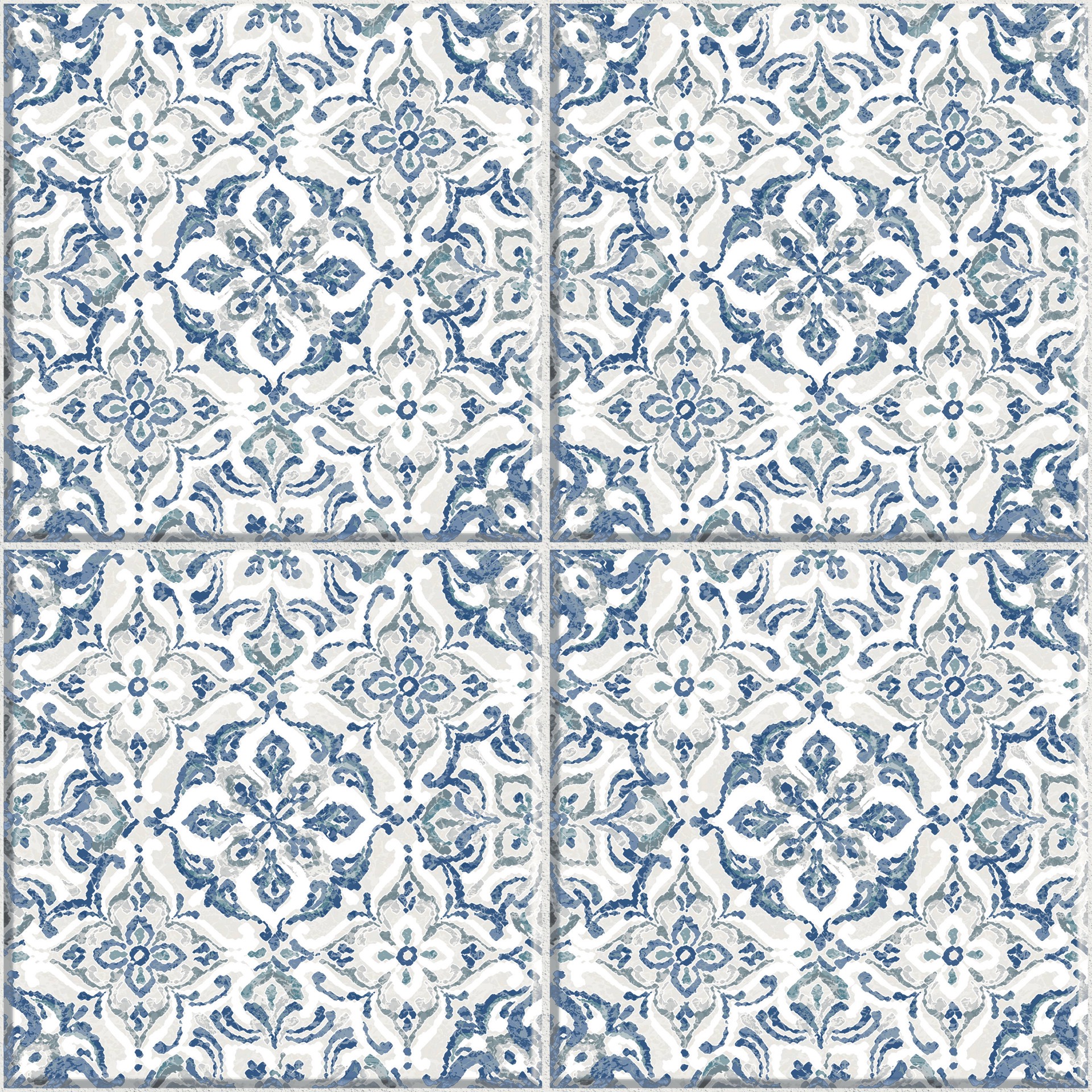 slide 1 of 5, allen + roth 18.11-in W x 108-in H Self-adhesive Blue Geometric Wall Decal, 1 ct