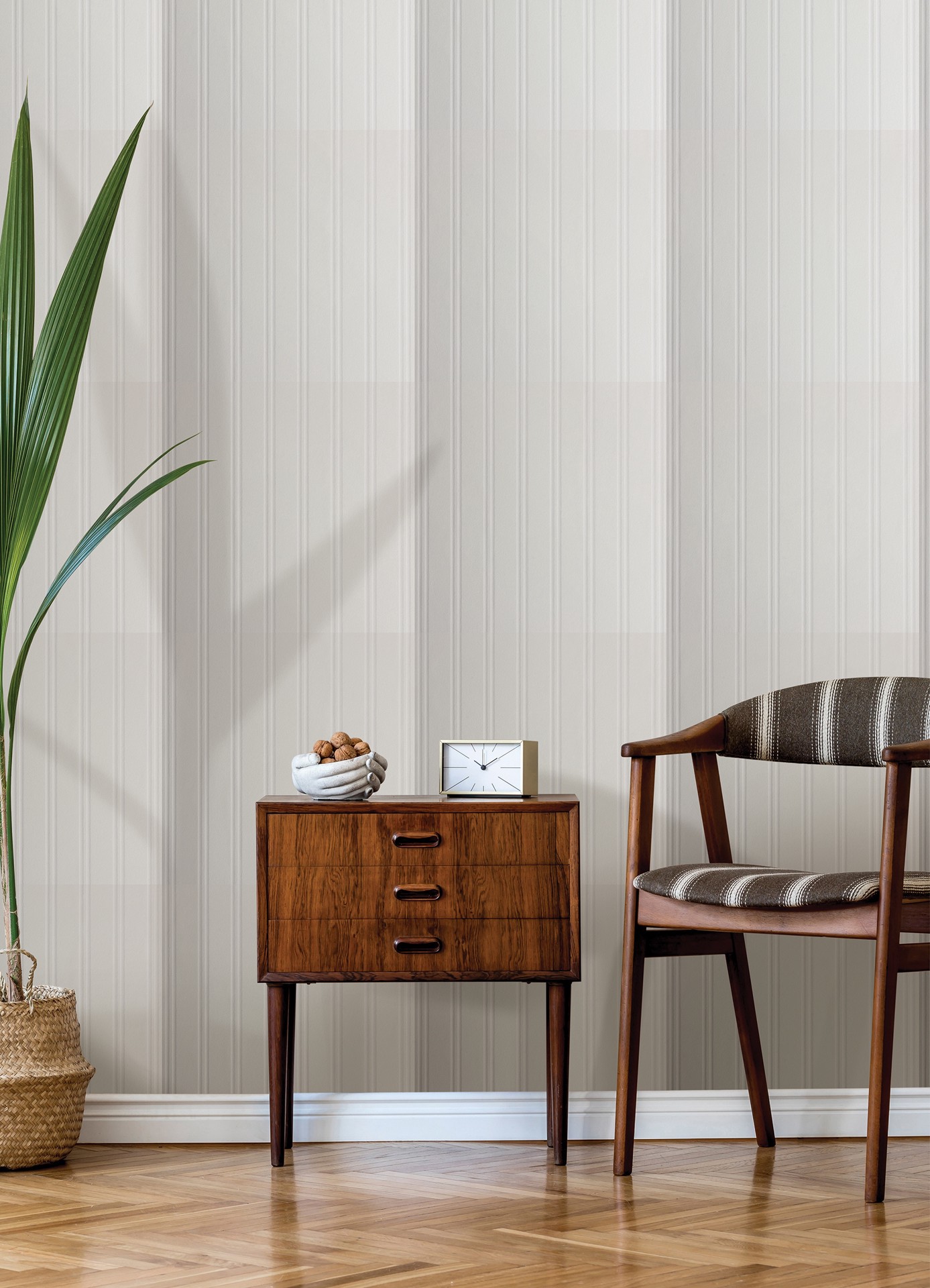 slide 5 of 6, allen + roth 56.4-sq ft White Vinyl Paintable Textured Abstract 3D Prepasted Water Activated Paste Wallpaper, 1 ct