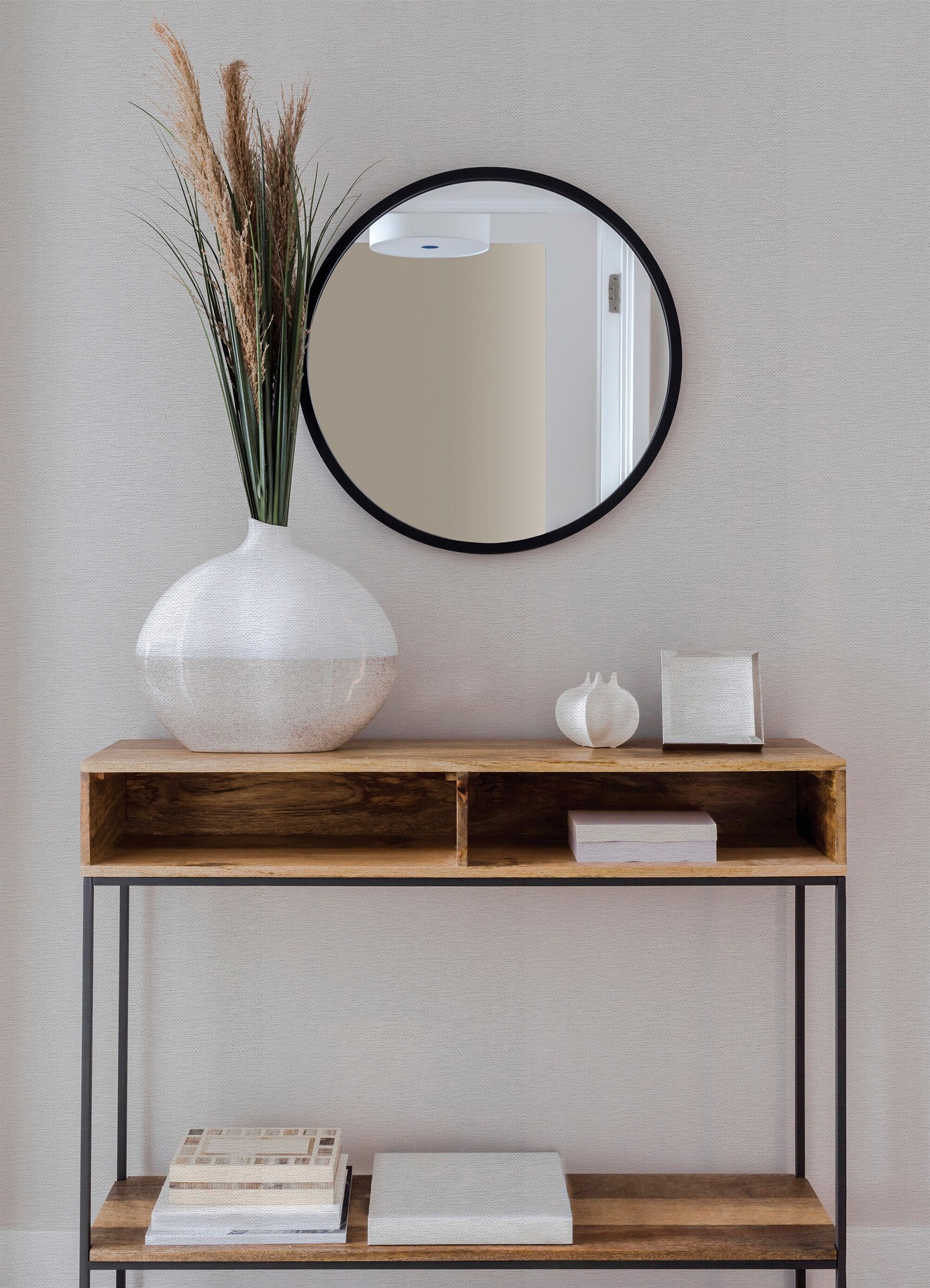 slide 5 of 6, allen + roth 56.4-sq ft White Vinyl Paintable Textured Abstract 3D Prepasted Water Activated Paste Wallpaper, 1 ct