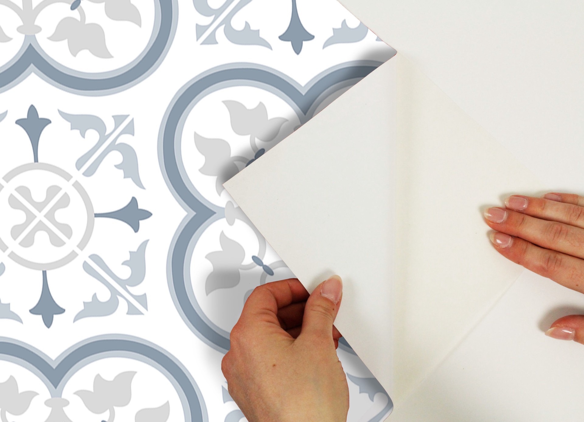 slide 4 of 5, allen + roth 18.11-in W x 108-in H Self-adhesive White Geometric Wall Decal, 1 ct