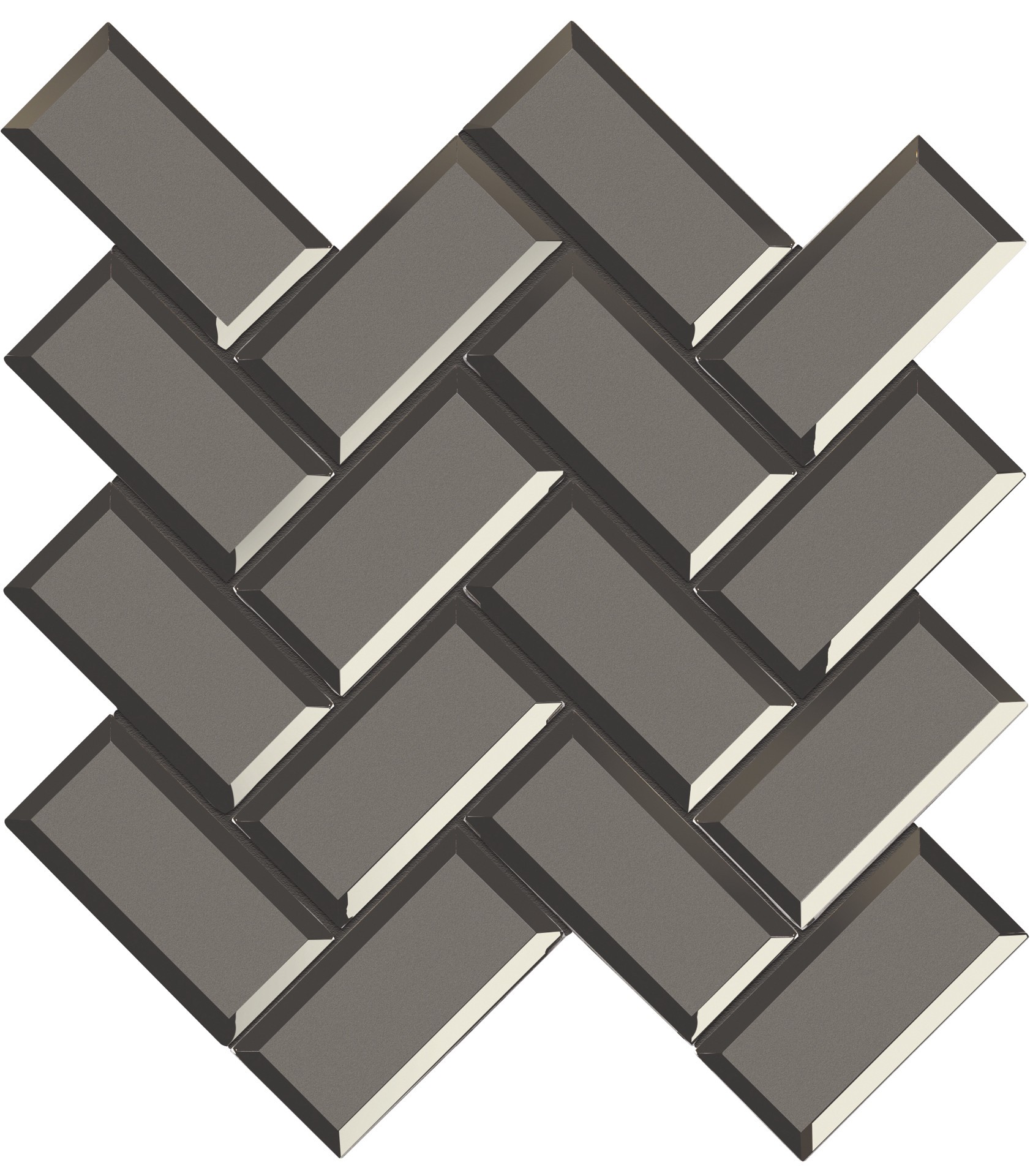 slide 3 of 6, Satori Skylight Champagne 11-in x 11-in Mirrored Glass Herringbone Mosaic Wall Tile ( 0.86-sq ft Piece ), 1 ct