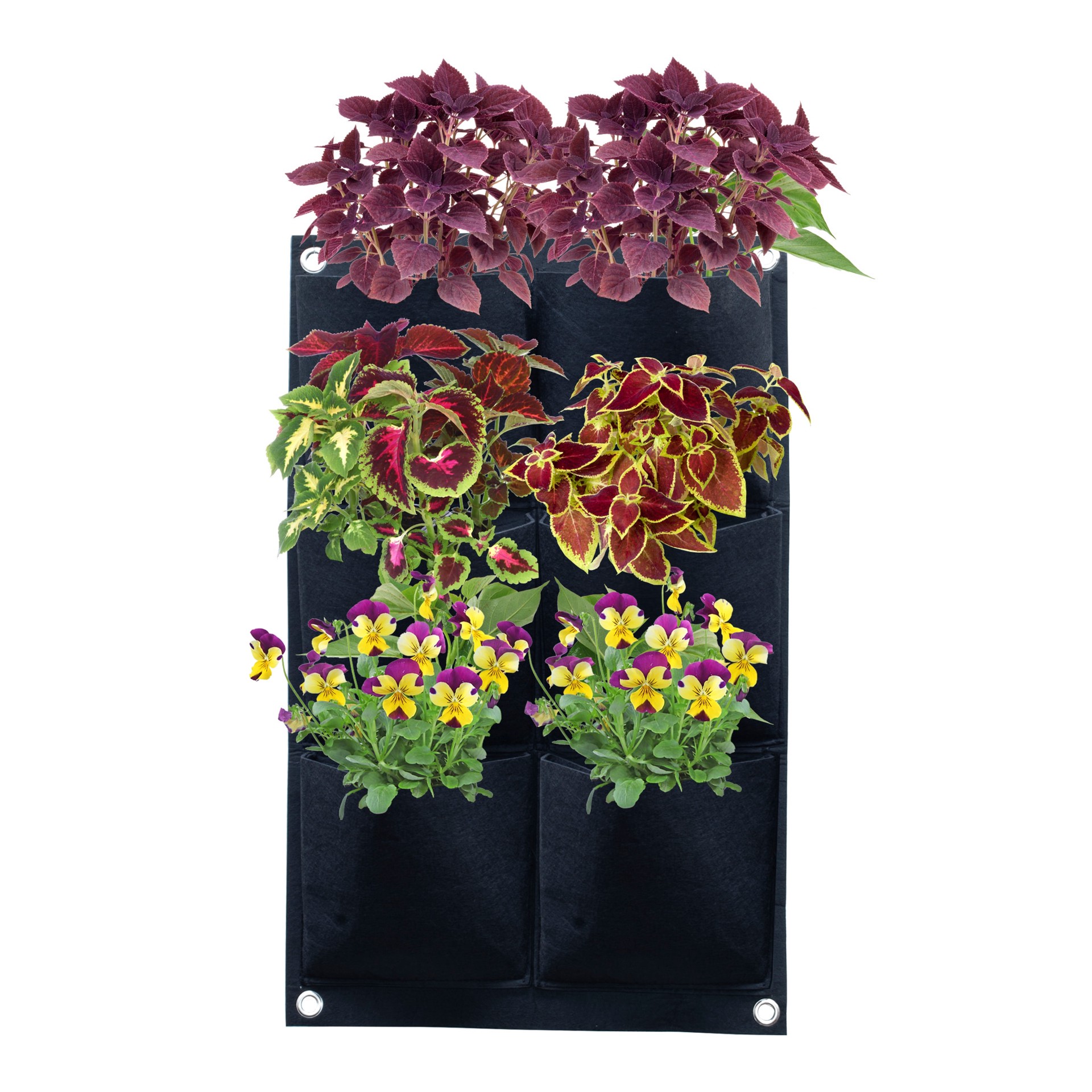slide 1 of 6, Style Selections Rectangle 2.5-in W x 13-in H x 2.5-in D Black Fabric Contemporary/Modern Outdoor Wall planter, 1 ct