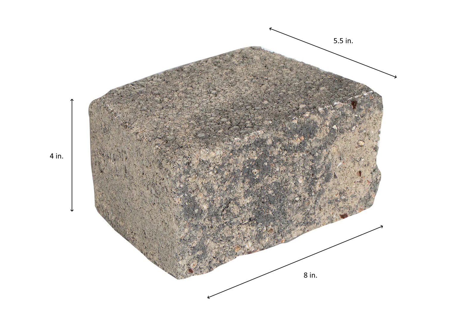 slide 2 of 5, ORCO 4-in H x 8-in L x 5.5-in D Gray/Charcoal Blend Concrete Retaining wall block, 1 ct