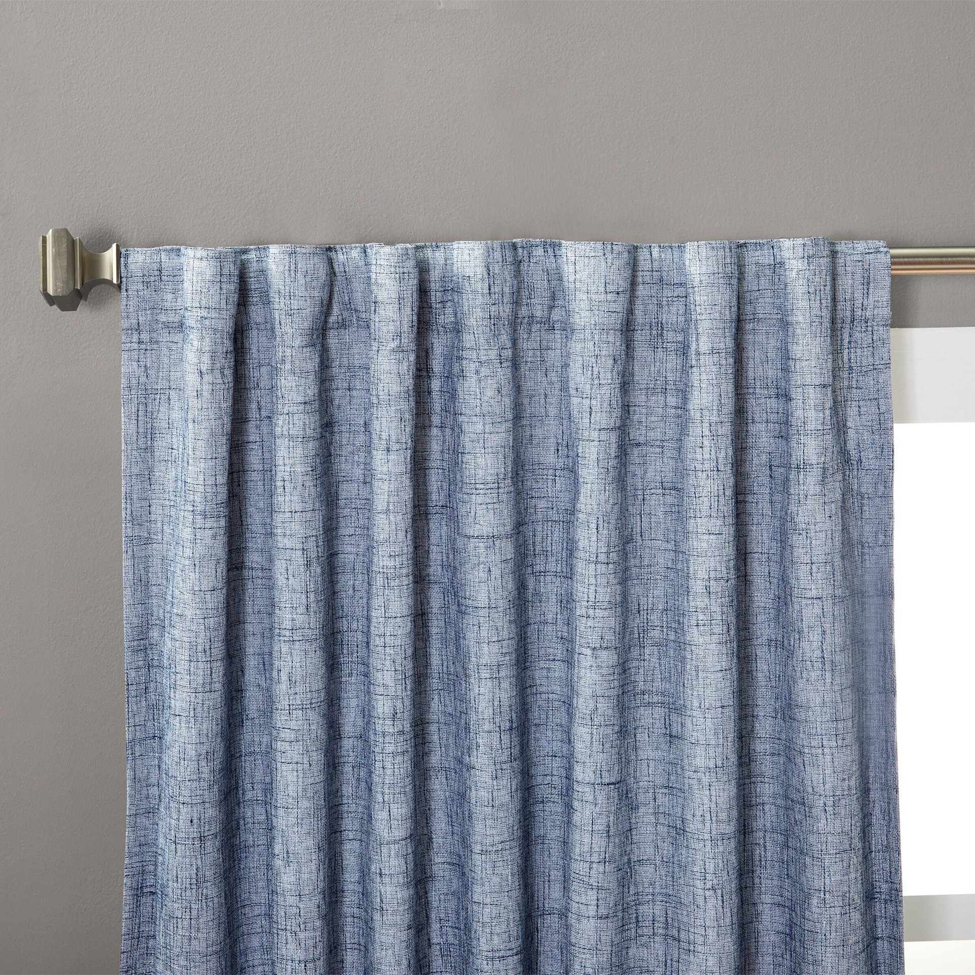 slide 2 of 6, Style Selections 63-in Navy Blackout Thermal lined Back tab Single curtain panel, 1 ct