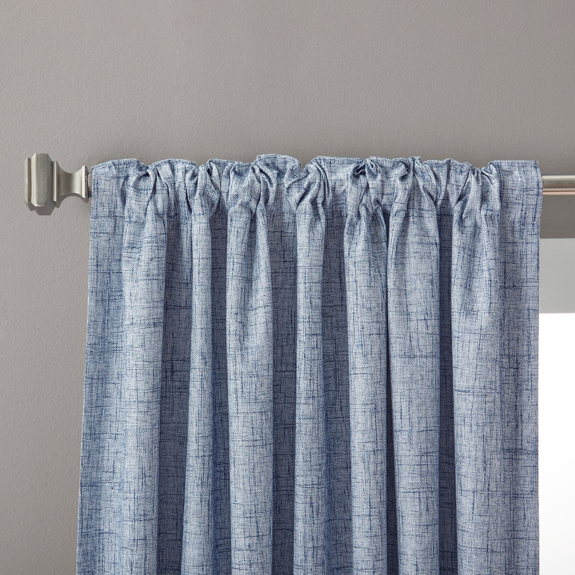 slide 3 of 6, Style Selections 63-in Navy Blackout Thermal lined Back tab Single curtain panel, 1 ct