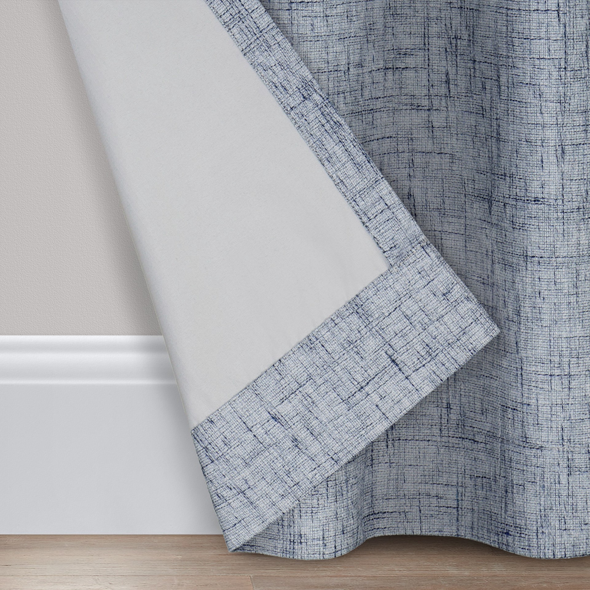 slide 4 of 6, Style Selections 63-in Navy Blackout Thermal lined Back tab Single curtain panel, 1 ct
