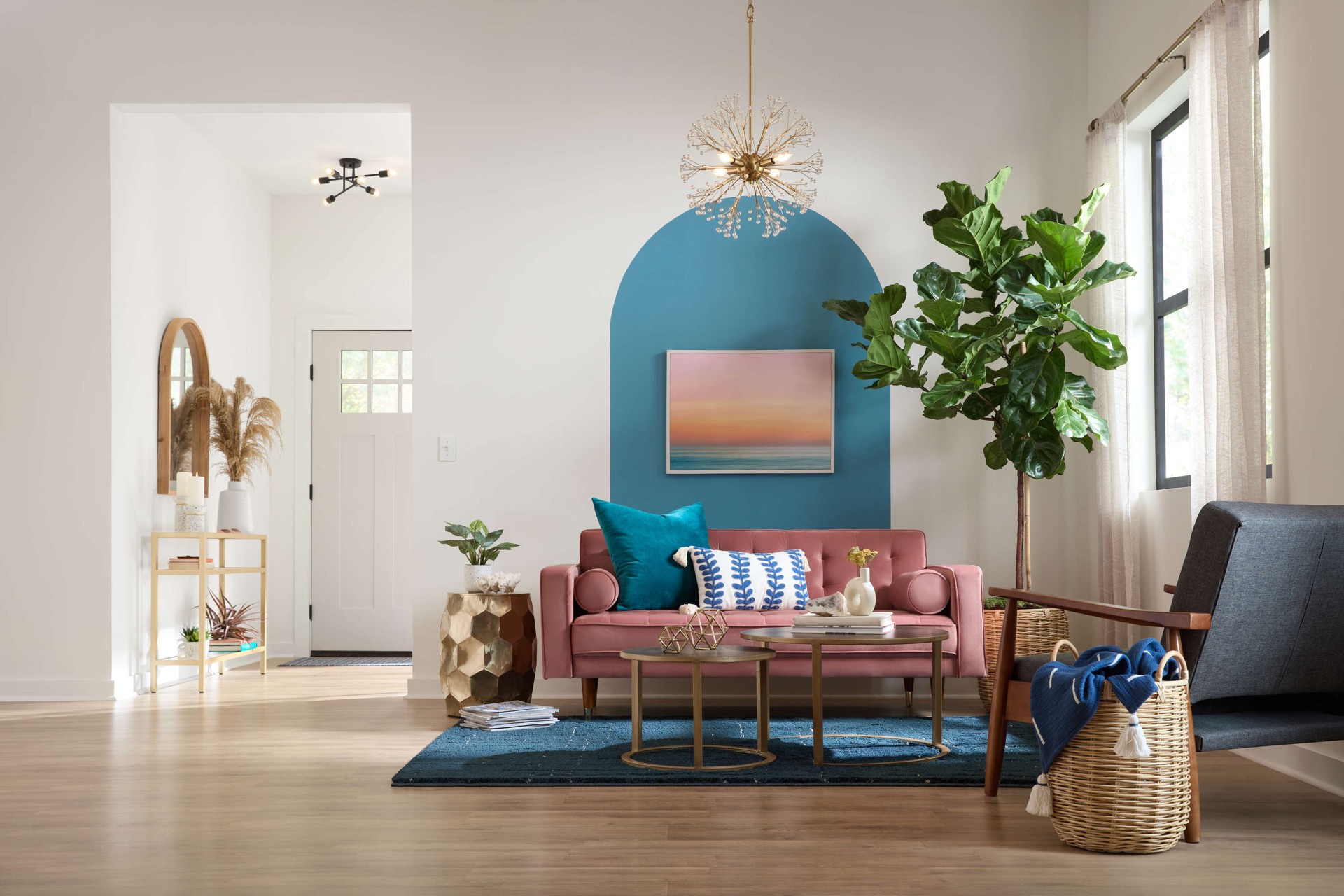 slide 3 of 6, Origin 21 84-in White Geometric Light filtering Top tab Single curtain panel, 1 ct