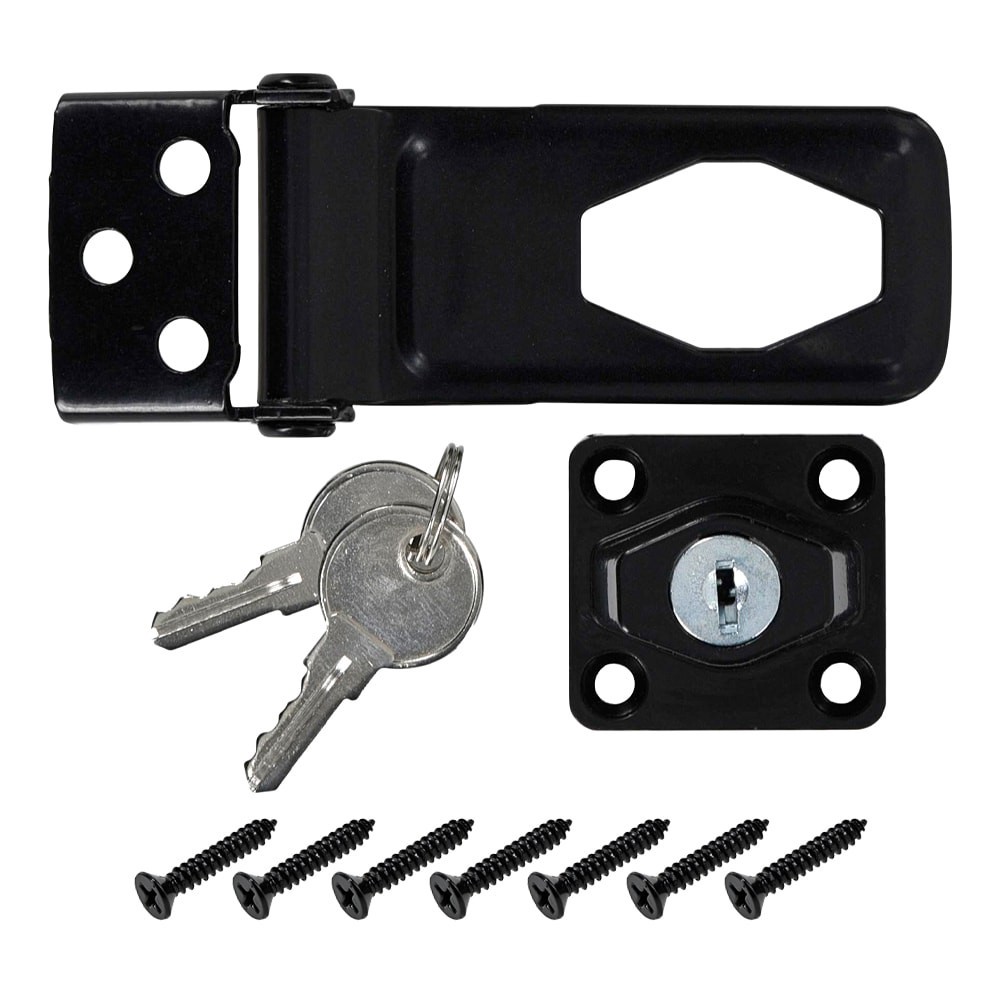 slide 2 of 6, RELIABILT 3-1/2-in Black Keyed hasps, 1 ct