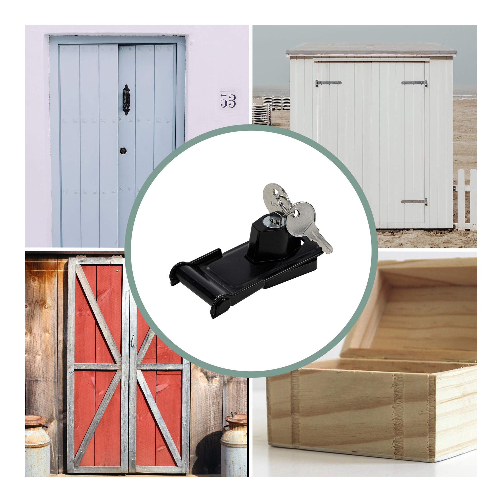 slide 6 of 6, RELIABILT 3-1/2-in Black Keyed hasps, 1 ct