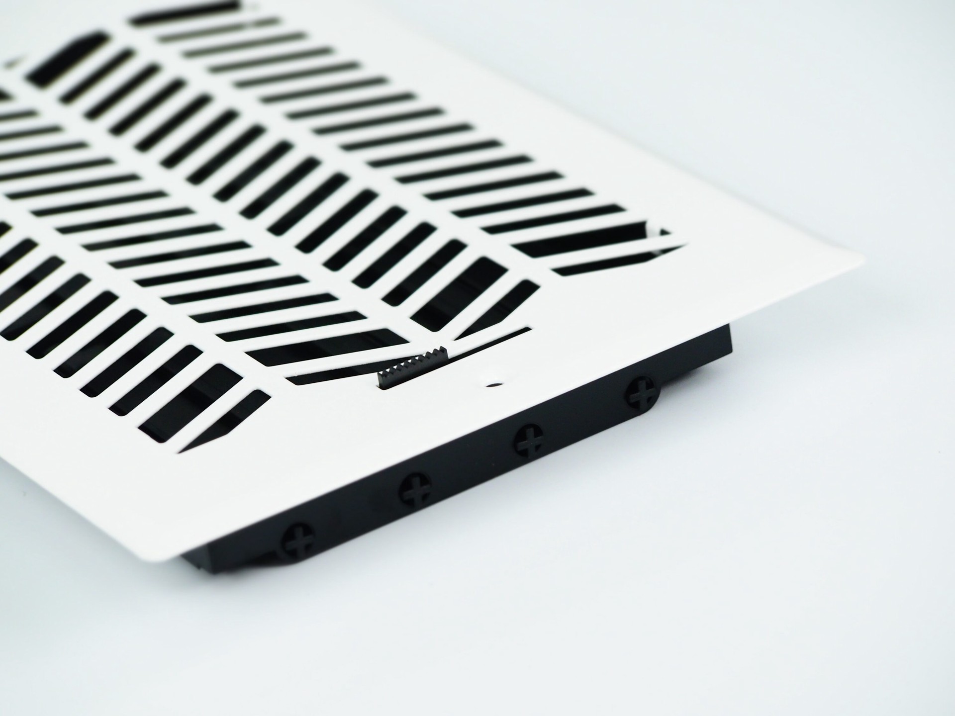 slide 5 of 6, allen + roth 10-in x 4-in Maximum airflow Steel White Madison Design Sidewall/Ceiling Register, 1 ct