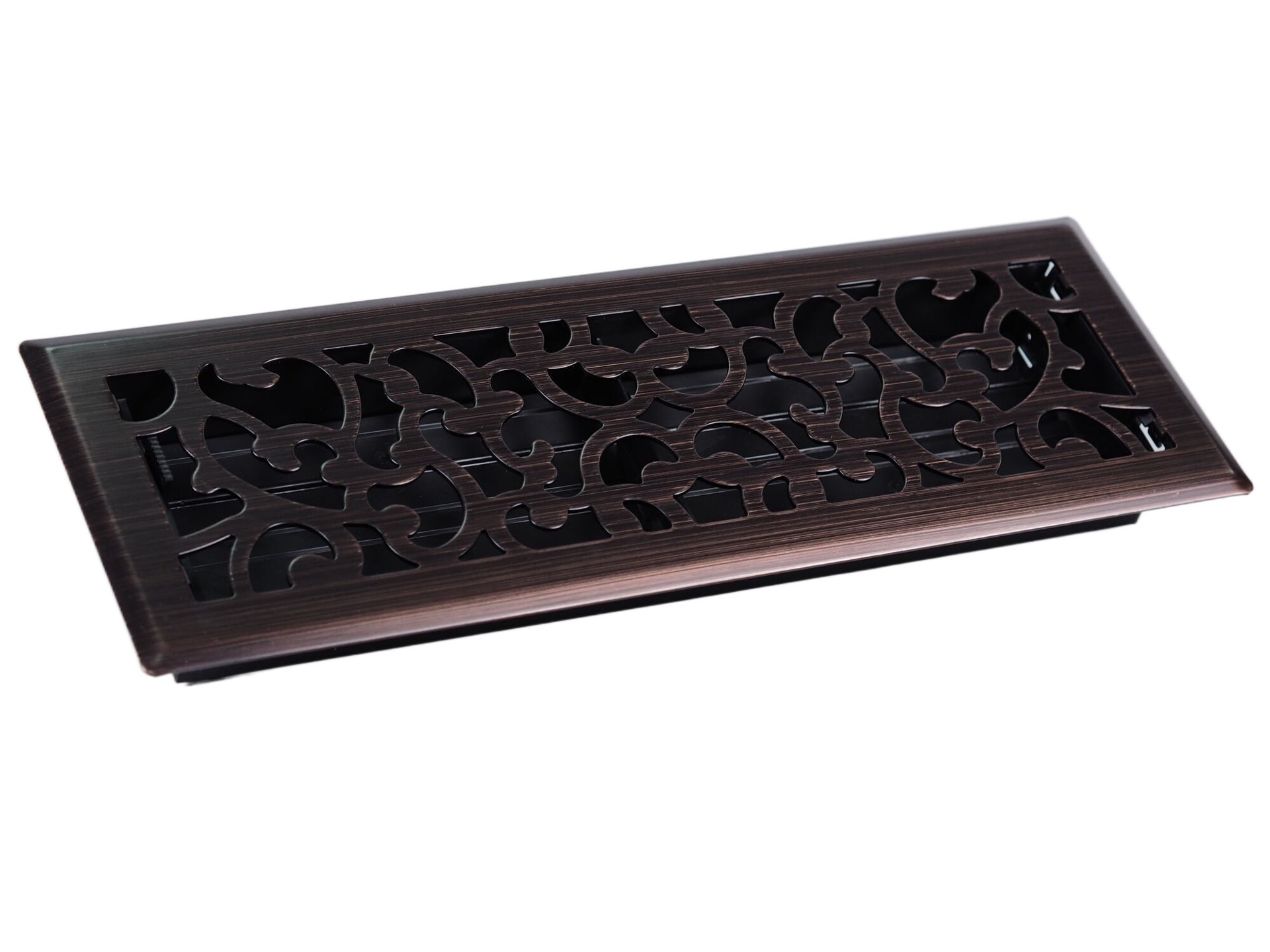 slide 2 of 6, allen + roth 4-in x 14-in Maximum airflow Steel Oil-Rubbed Bronze Savannah Design Floor Register, 1 ct