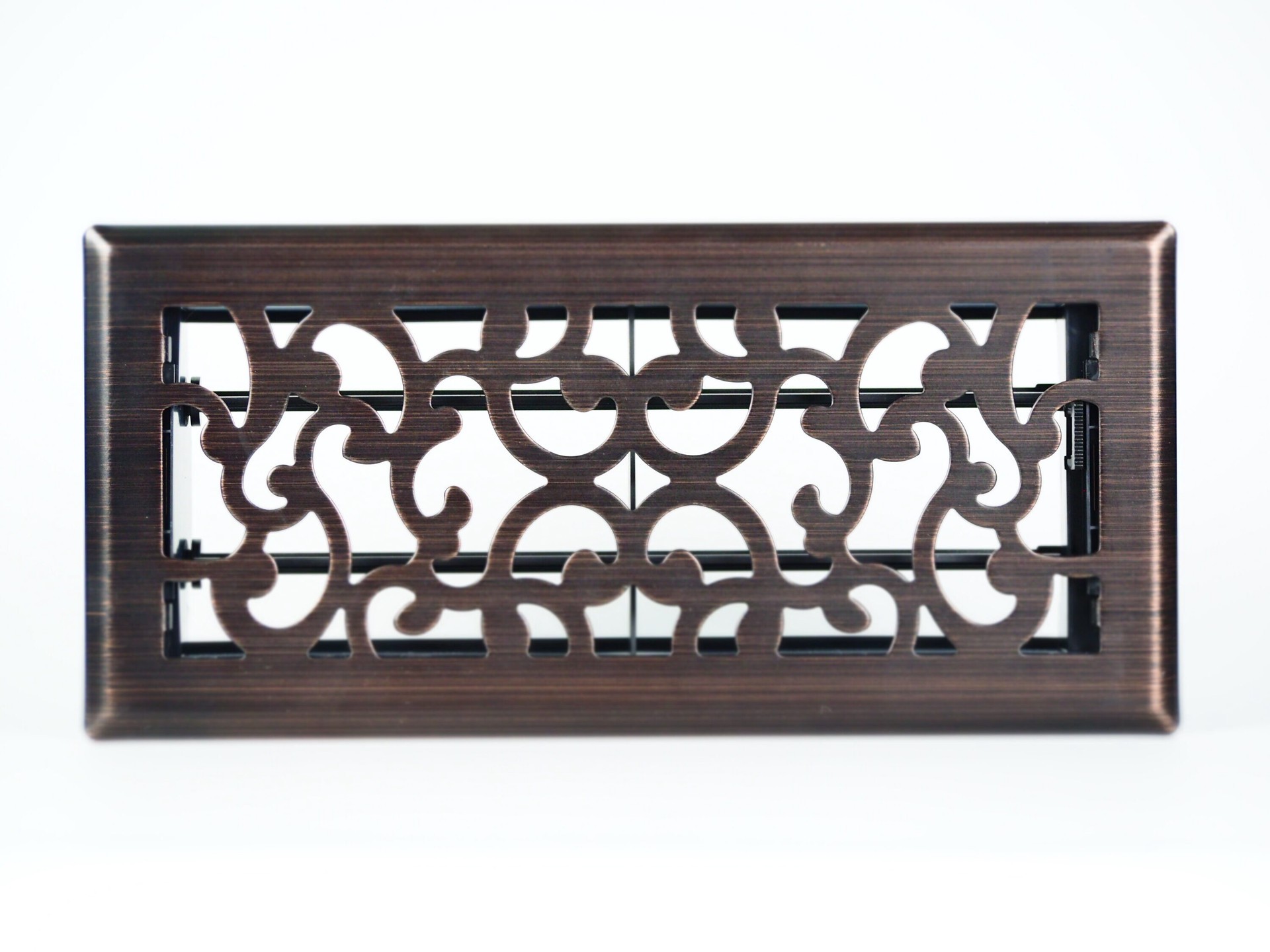 slide 4 of 6, allen + roth 4-in x 14-in Maximum airflow Steel Oil-Rubbed Bronze Savannah Design Floor Register, 1 ct