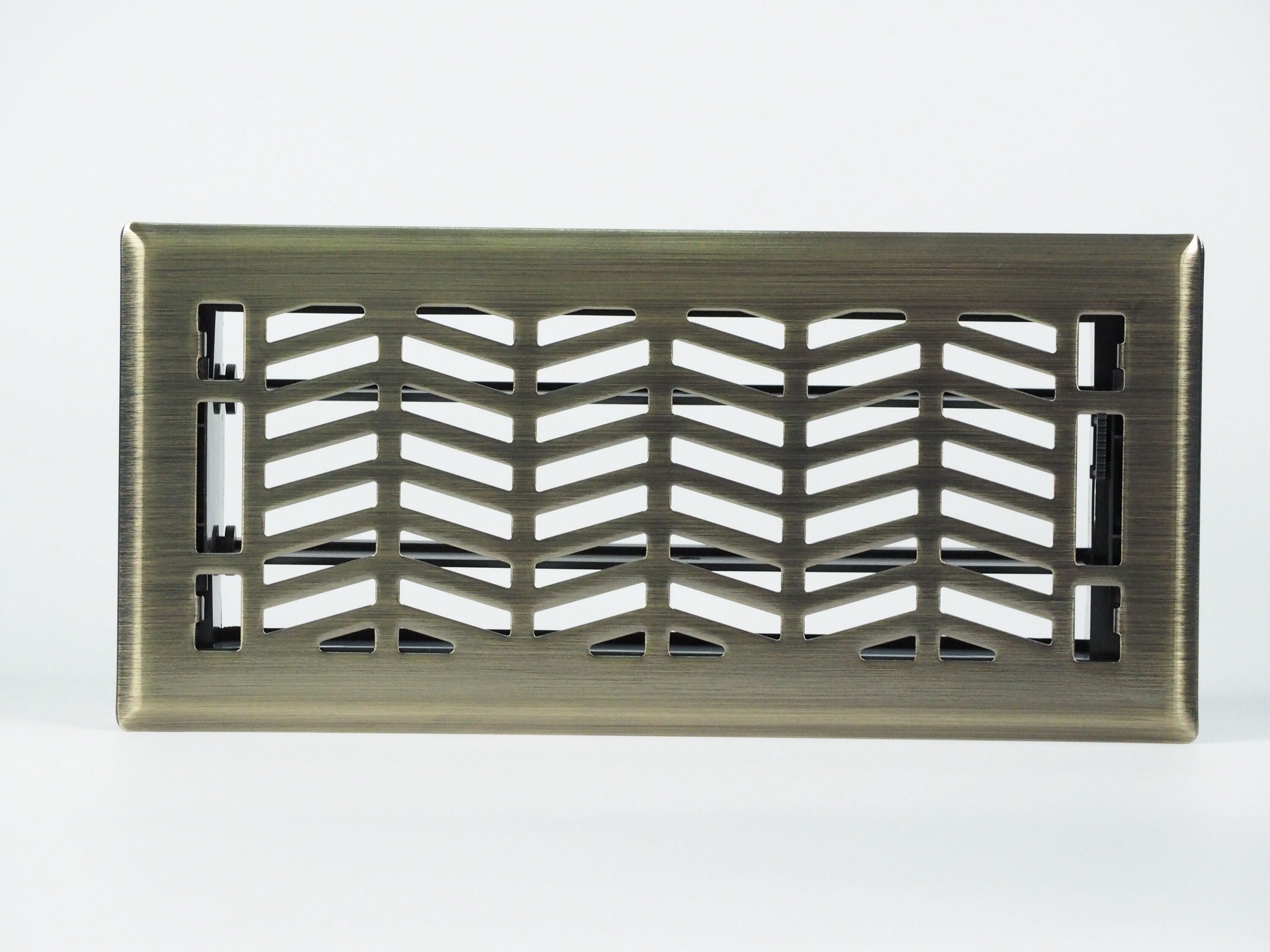 slide 4 of 6, allen + roth 4-in x 12-in Maximum airflow Steel Antique Brass Clifton Design Floor Register, 1 ct