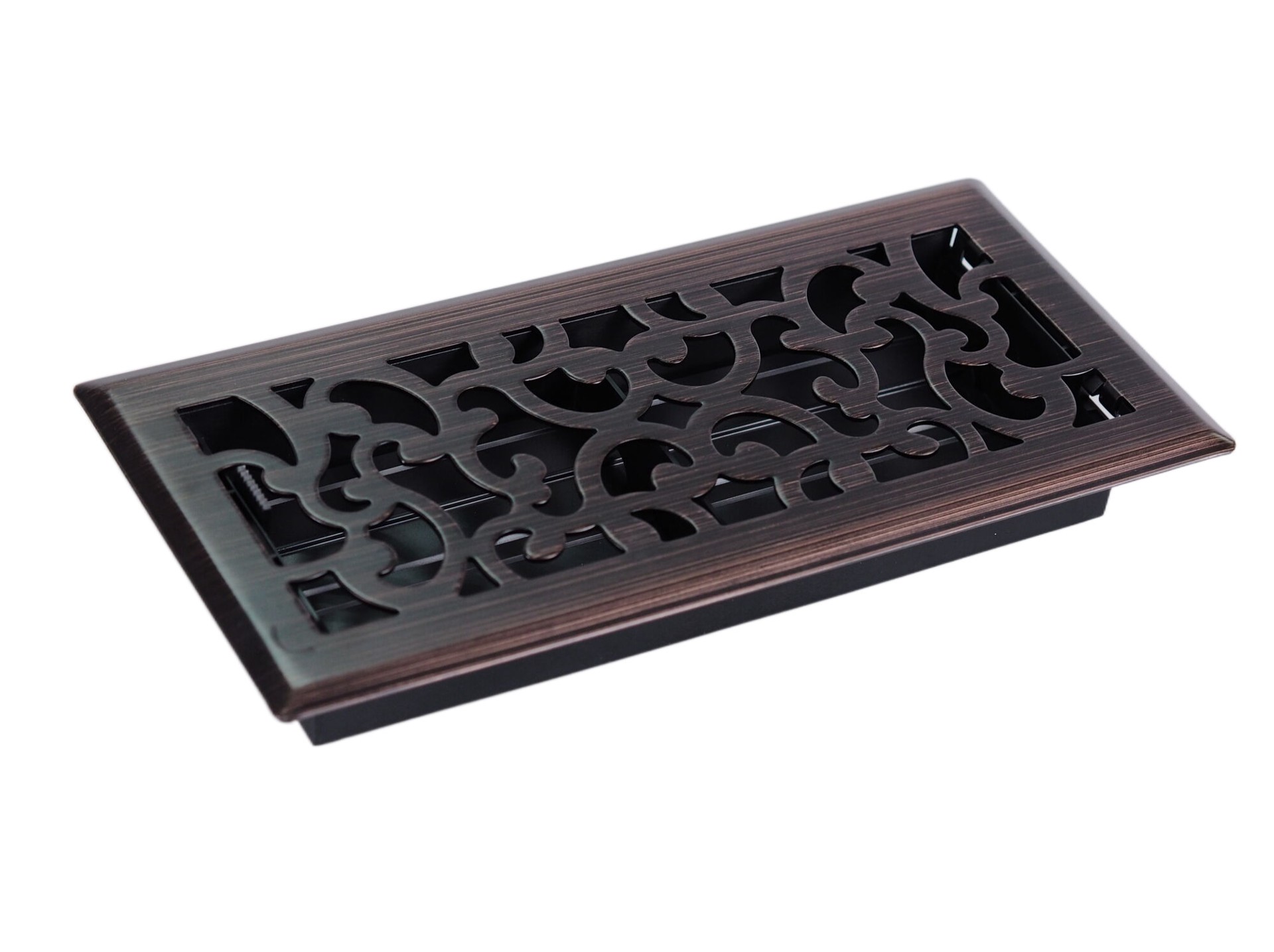 slide 2 of 6, allen + roth 4-in x 10-in Maximum airflow Steel Oil-Rubbed Bronze Clifton Design Floor Register, 1 ct