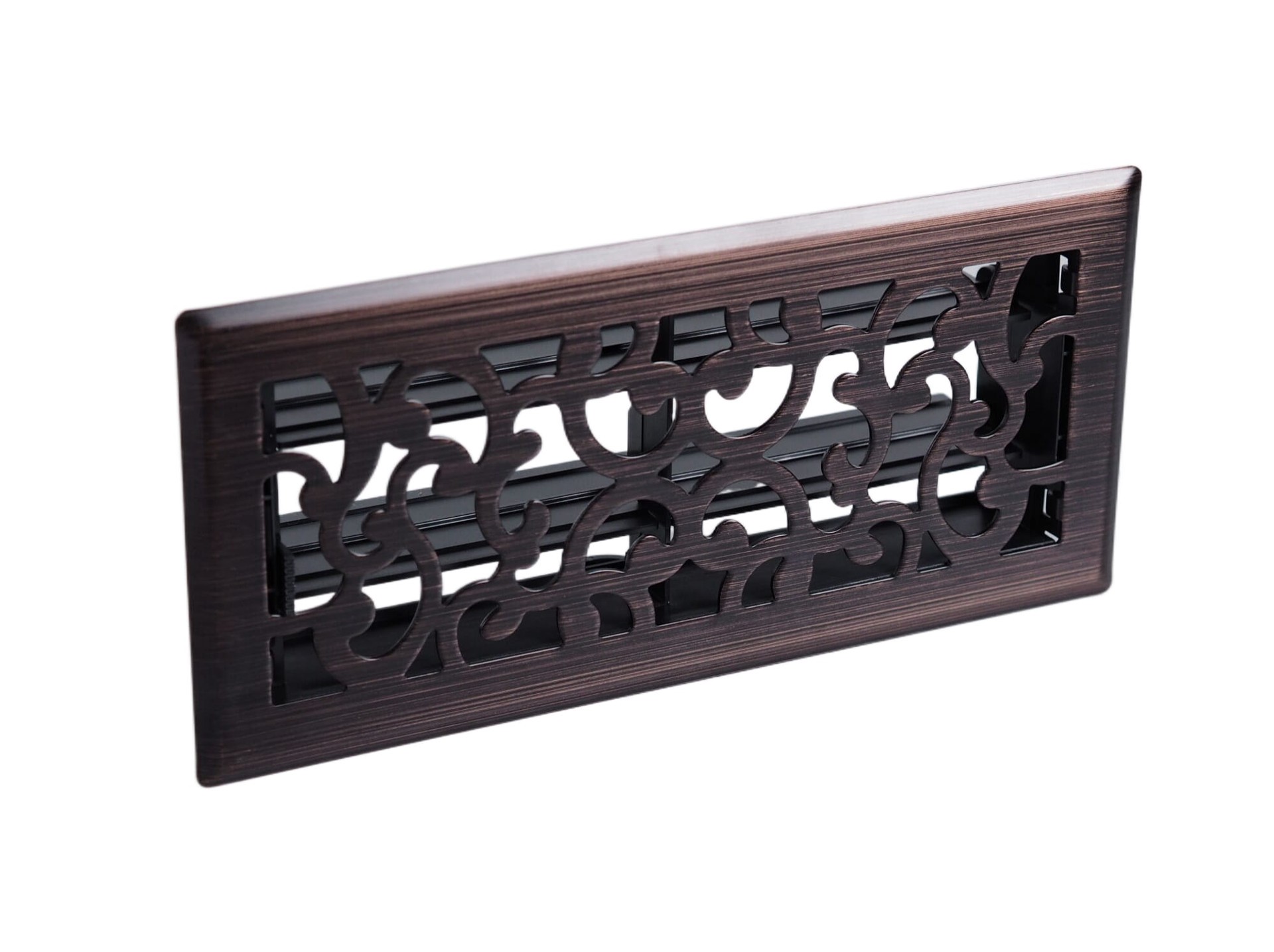 slide 3 of 6, allen + roth 4-in x 10-in Maximum airflow Steel Oil-Rubbed Bronze Clifton Design Floor Register, 1 ct
