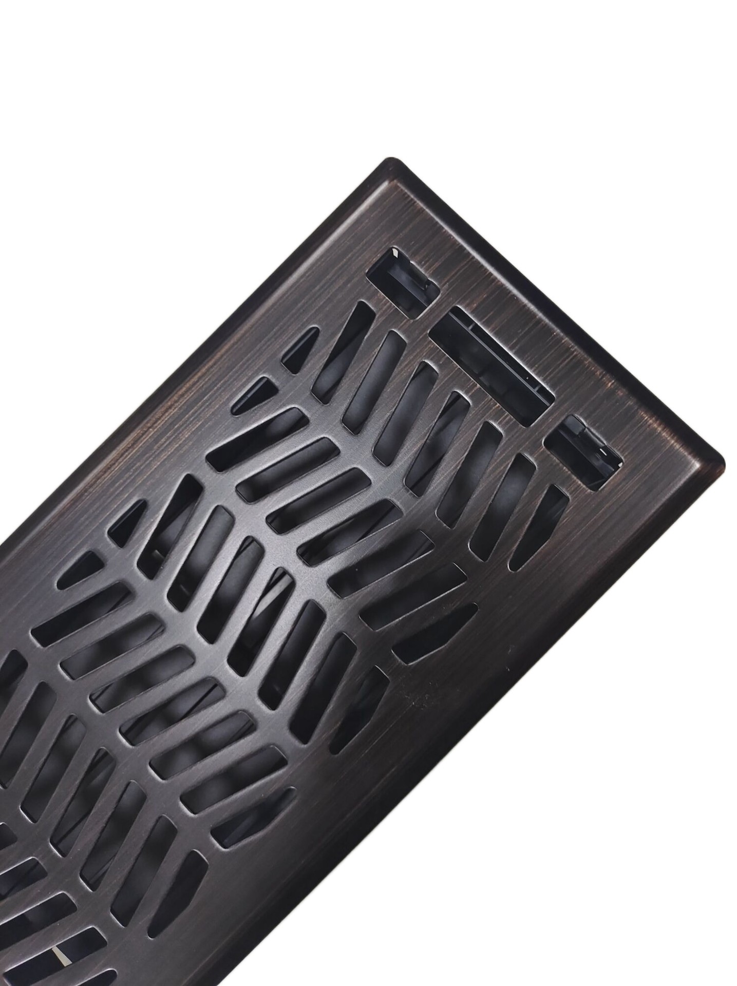 slide 4 of 6, allen + roth 4-in x 10-in Maximum airflow Steel Oil-Rubbed Bronze Clifton Design Floor Register, 1 ct