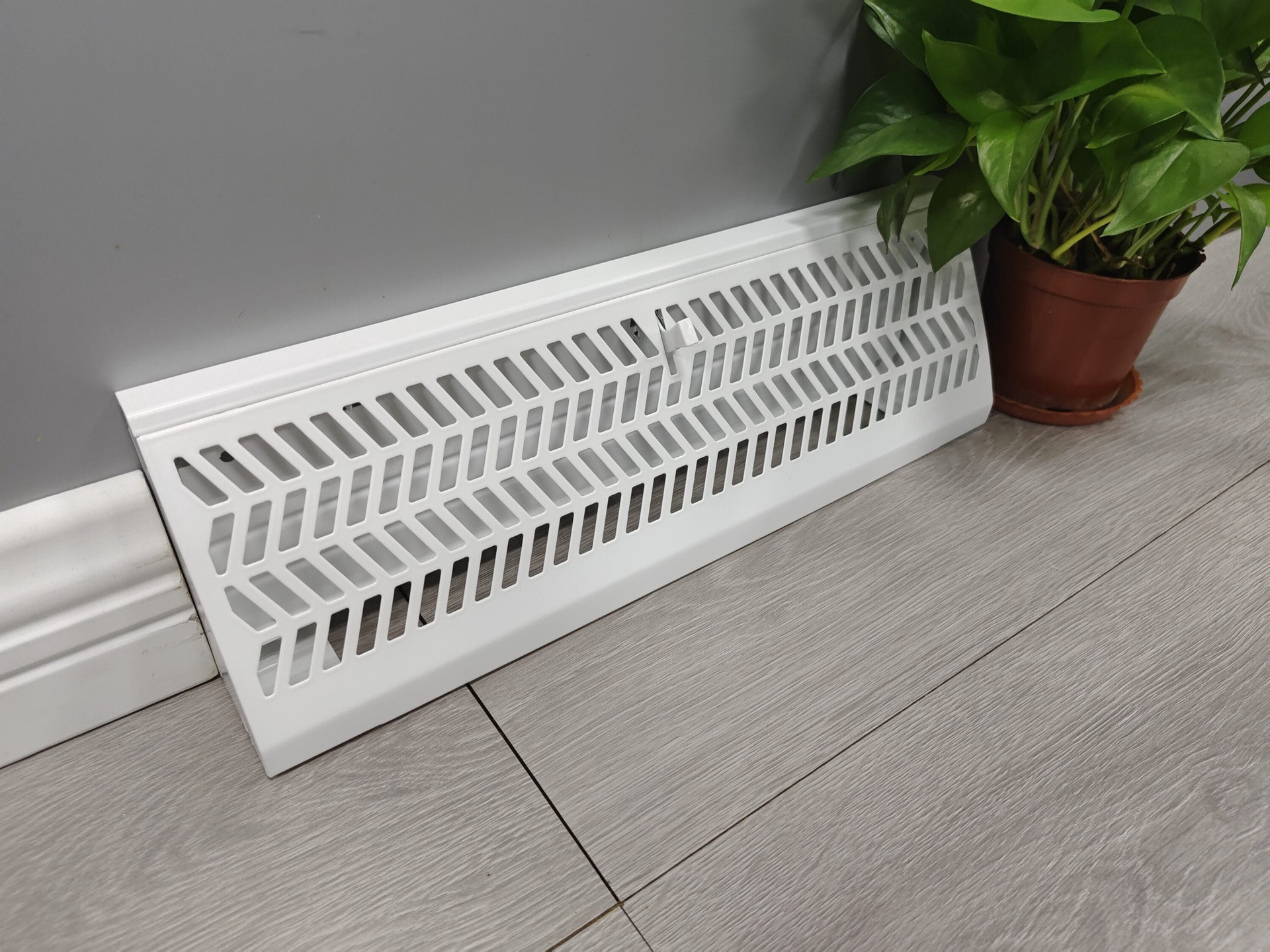 slide 5 of 6, allen + roth 2-1/2-in x 12-in Maximum airflow Steel White Madison Design Baseboard register ( Outside Width- 15-in ), 1 ct