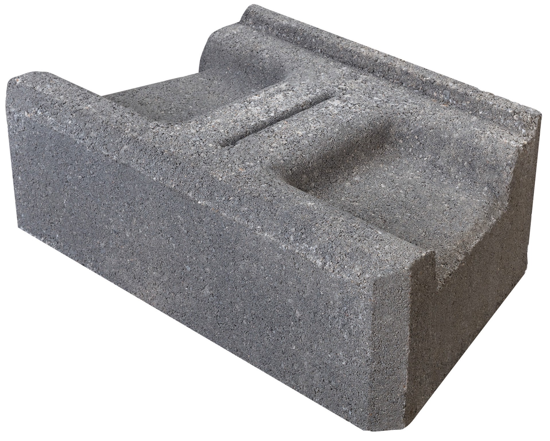 slide 5 of 6, 4-in H x 11.7-in L x 7-in D Gray/Charcoal Concrete Retaining wall block, 1 ct