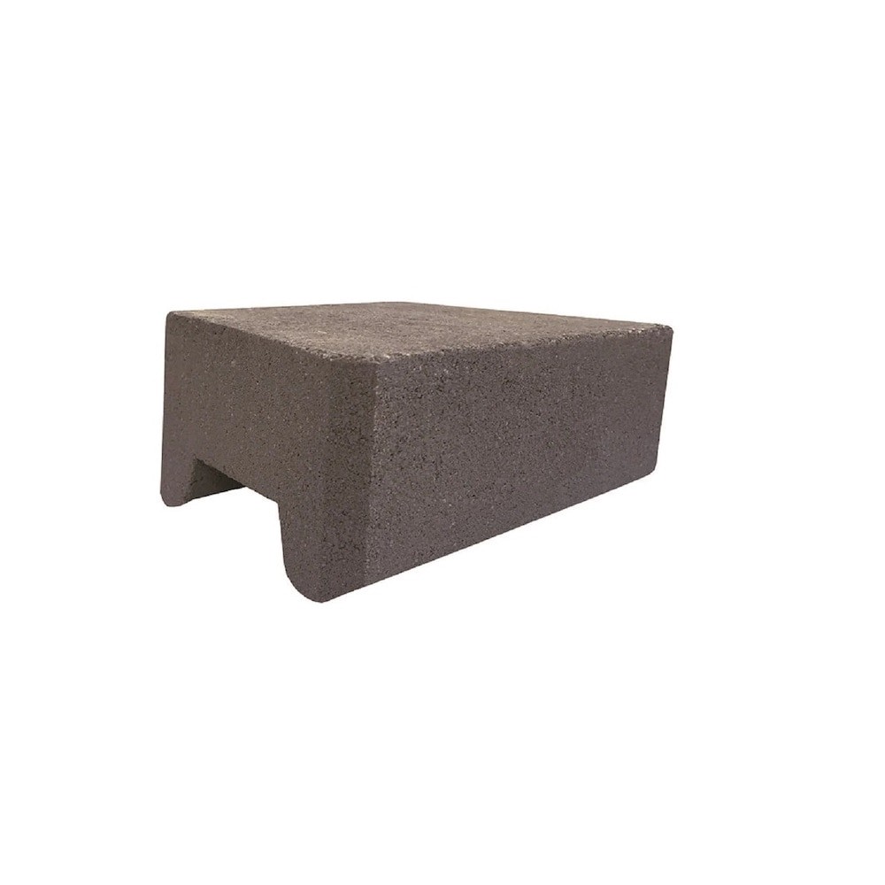 slide 1 of 6, 4-in H x 11.7-in L x 7-in D Gray/Charcoal Concrete Retaining wall block, 1 ct