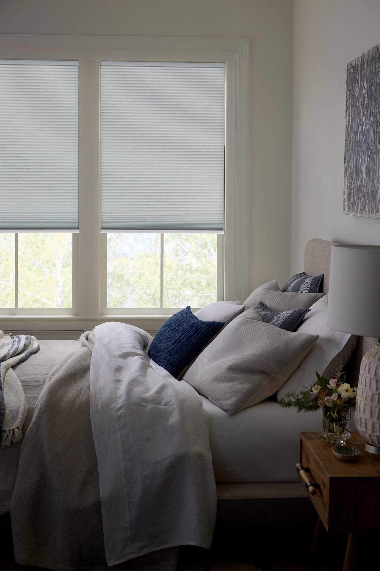 slide 3 of 6, LEVOLOR 60-in x 72-in Snow Blackout Cordless Cellular Shade, 1 ct