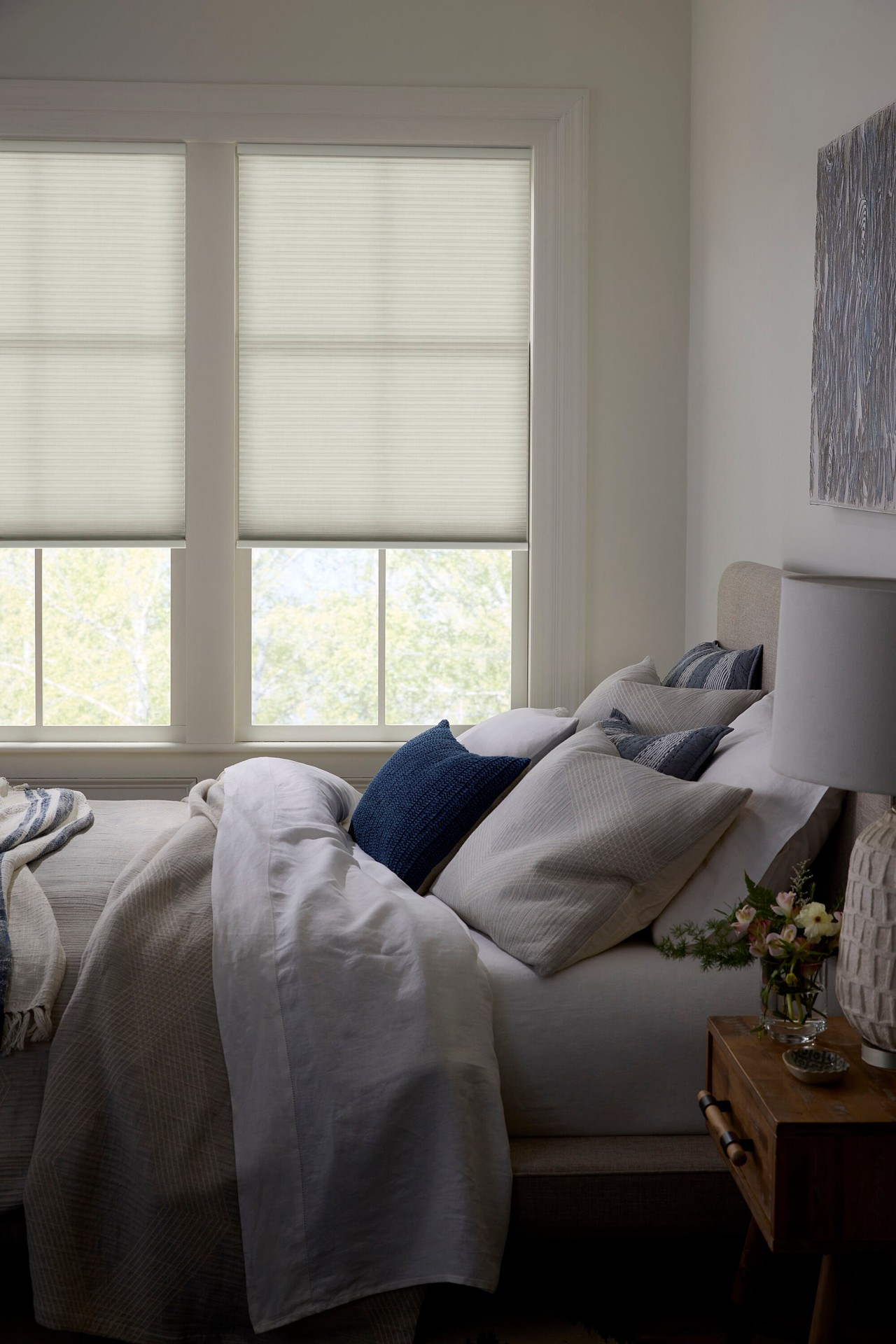 slide 4 of 6, LEVOLOR 36-in x 72-in Sand Light Filtering Cordless Cellular Shade, 1 ct