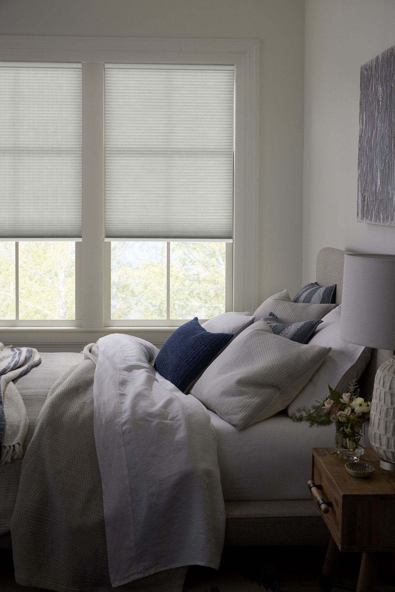 slide 4 of 6, LEVOLOR 30-in x 72-in Textured Graphite Light Filtering Cordless Cellular Shade, 1 ct