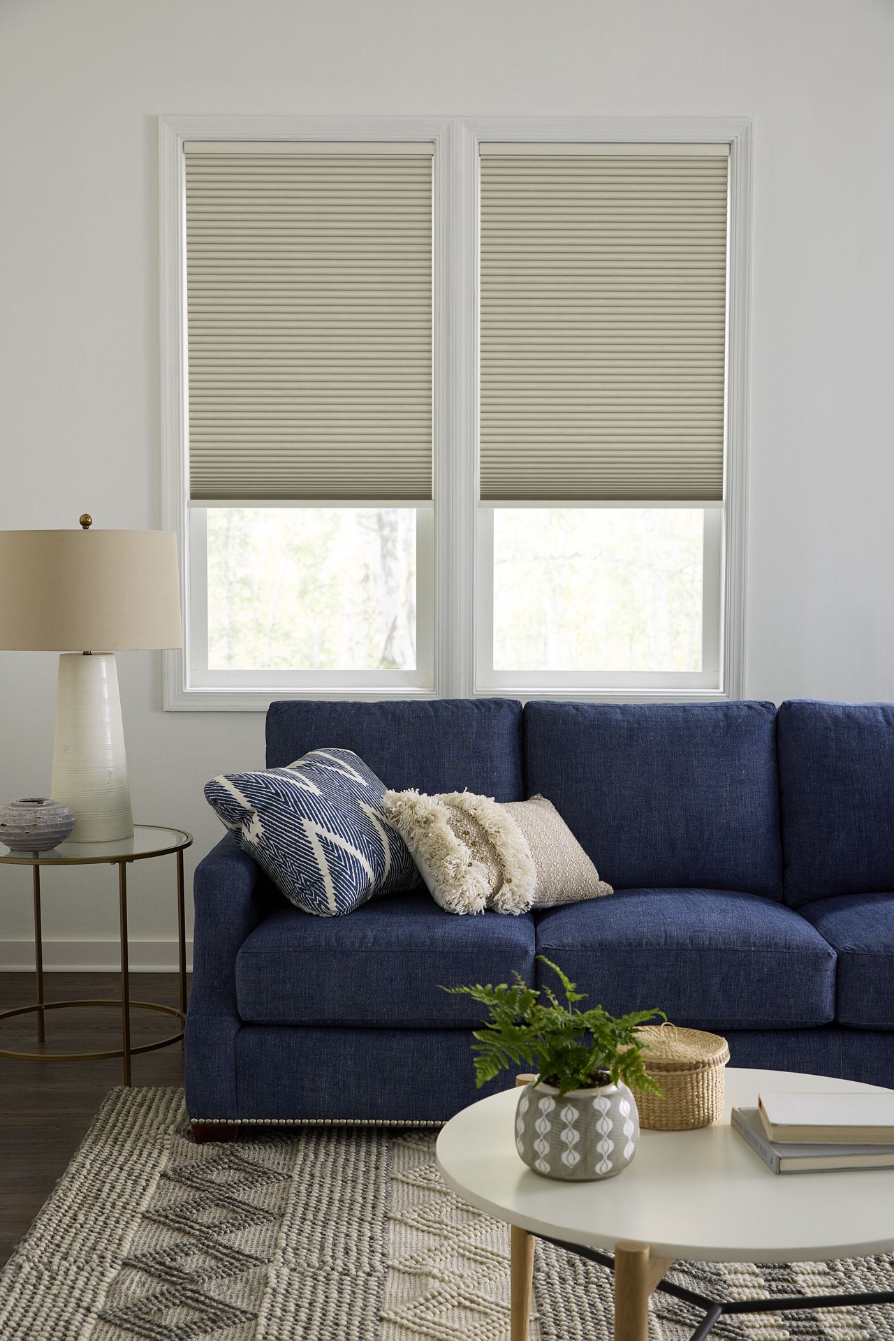 slide 5 of 6, LEVOLOR 24-in x 72-in Sand Blackout Cordless Cellular Shade, 1 ct