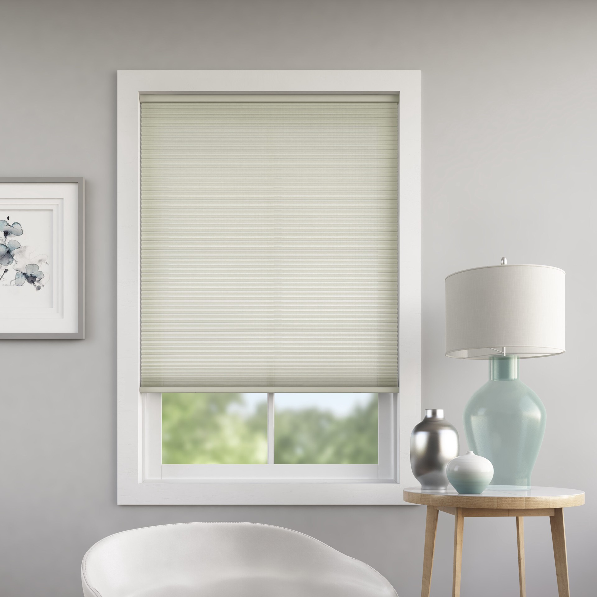 slide 6 of 6, LEVOLOR 60-in x 72-in Sand Light Filtering Cordless Cellular Shade, 1 ct