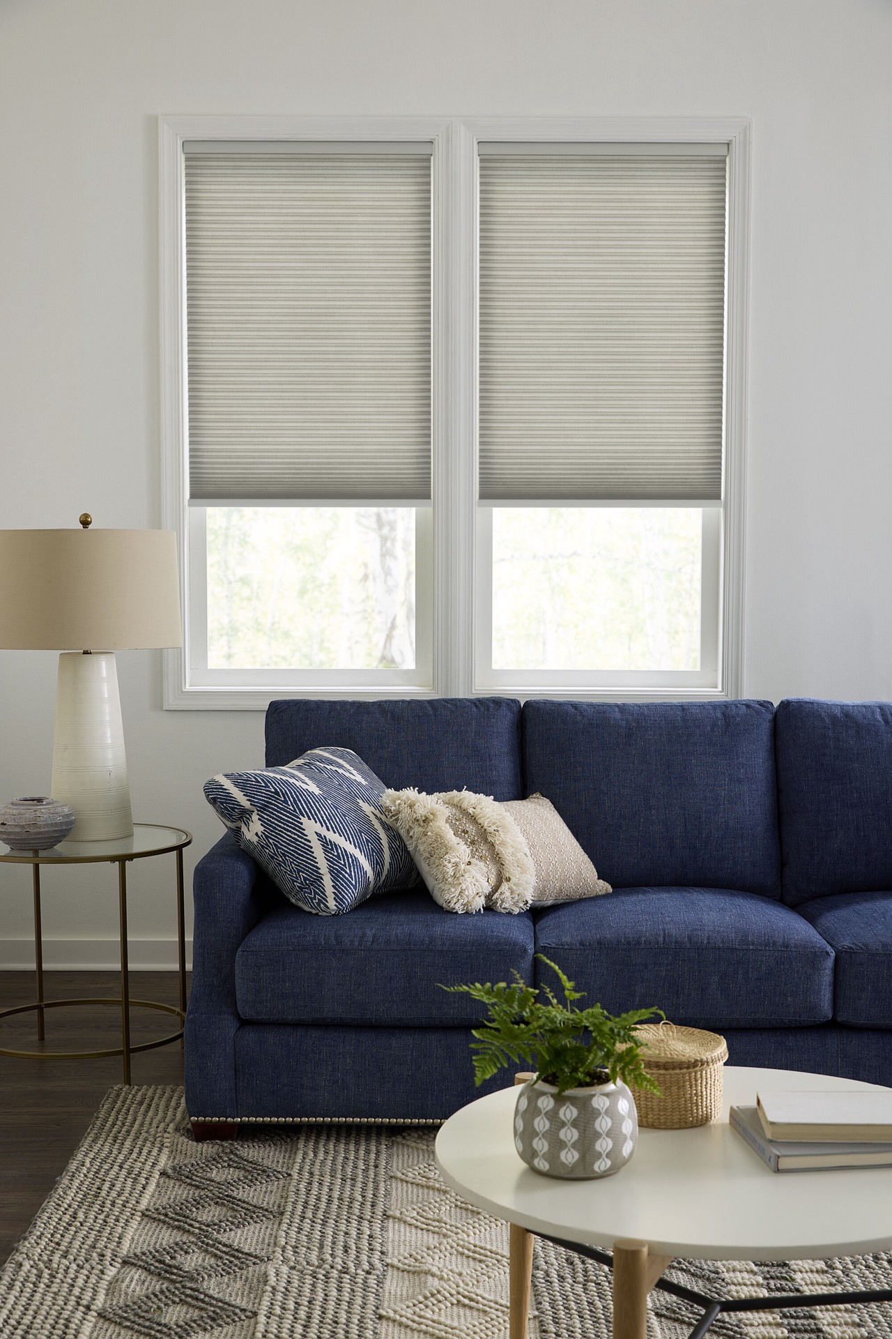 slide 5 of 6, LEVOLOR 30-in x 72-in Textured Sand Light Filtering Cordless Cellular Shade, 1 ct