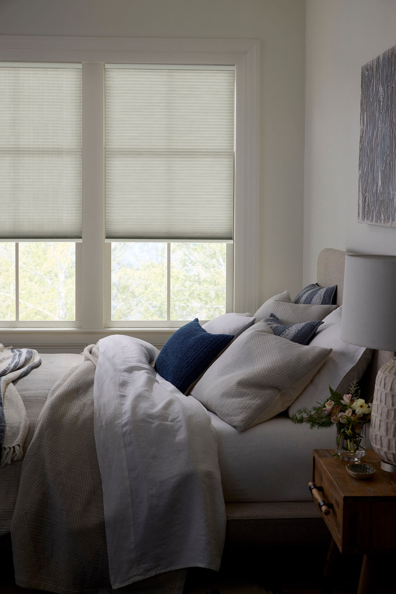 slide 4 of 6, LEVOLOR 24-in x 72-in Textured Sand Light Filtering Cordless Cellular Shade, 1 ct