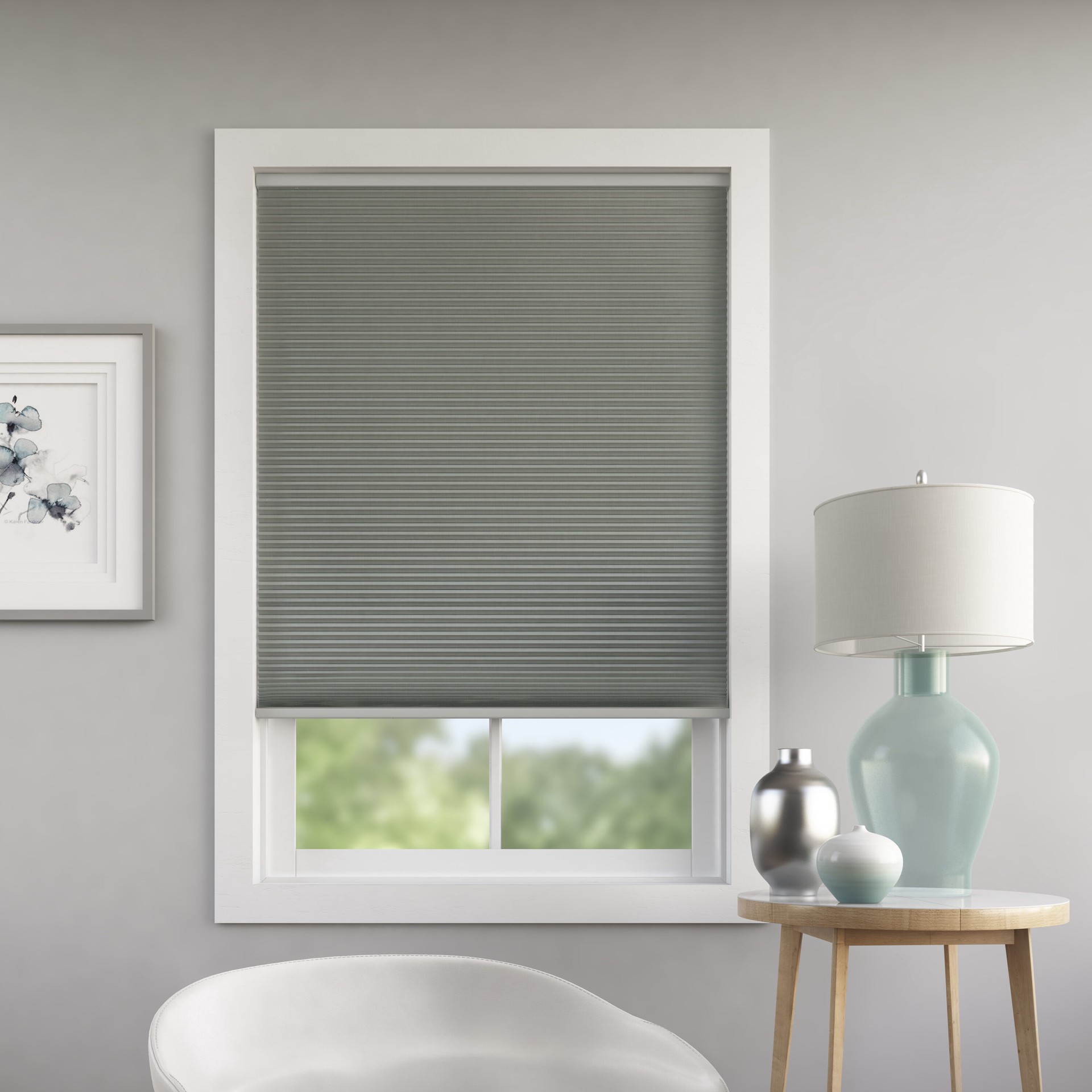 slide 6 of 6, LEVOLOR 60-in x 72-in Graphite Blackout Cordless Cellular Shade, 1 ct