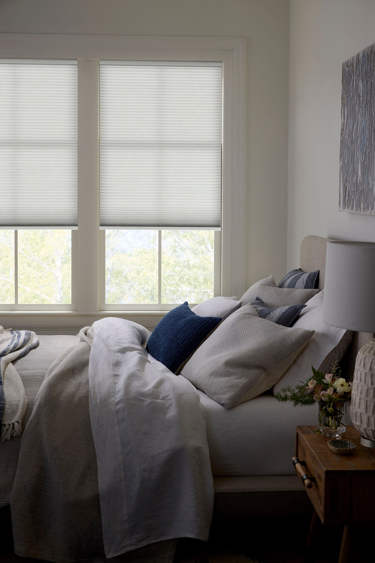 slide 4 of 6, LEVOLOR 36-in x 72-in Graphite Light Filtering Cordless Cellular Shade, 1 ct