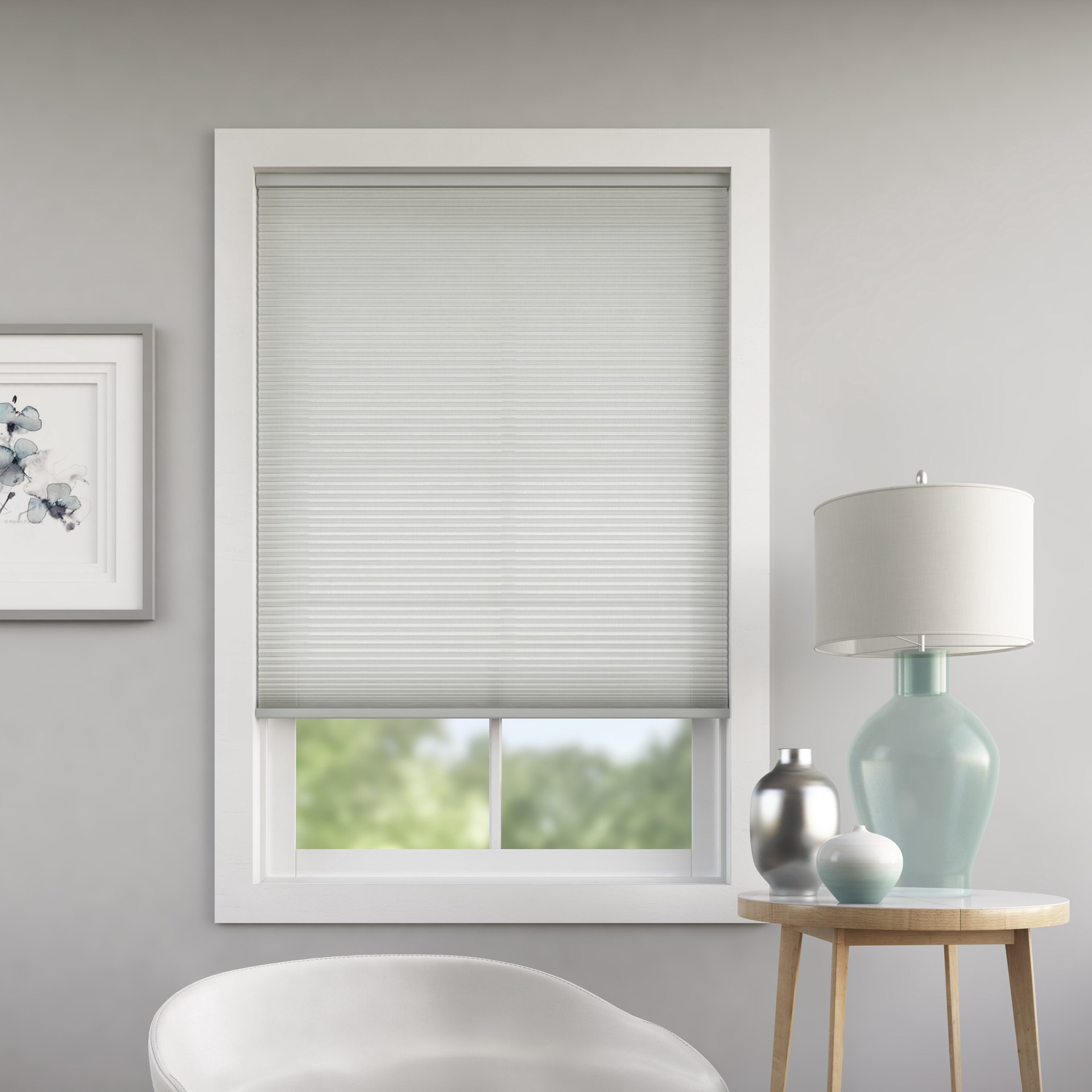 slide 6 of 6, LEVOLOR 36-in x 72-in Graphite Light Filtering Cordless Cellular Shade, 1 ct