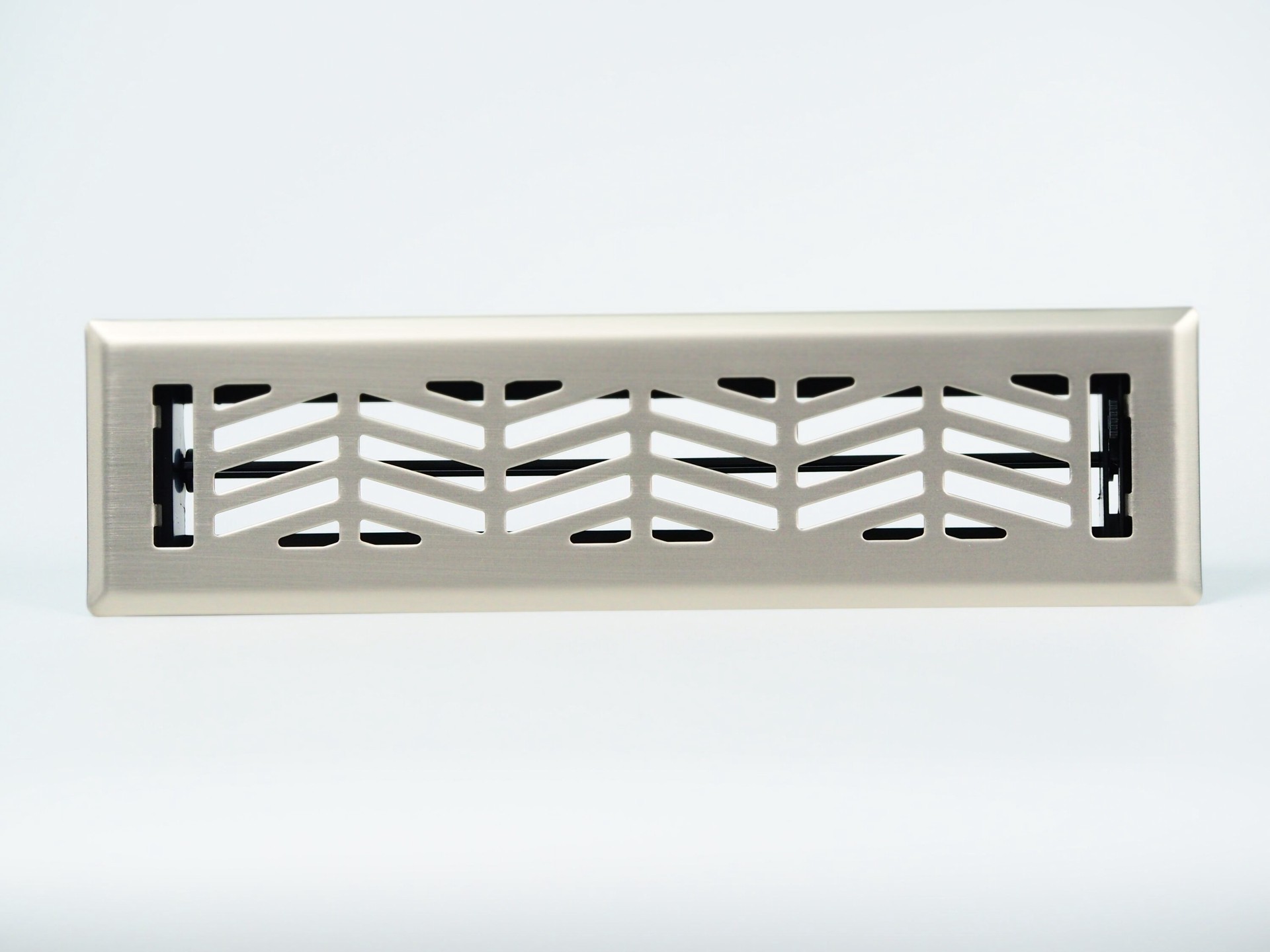 slide 4 of 6, allen + roth 2-in x 12-in Maximum airflow Steel Satin Nickel Clifton Design Floor Register, 1 ct