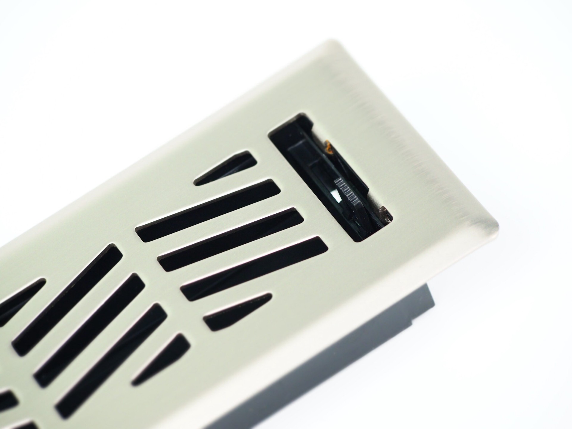 slide 6 of 6, allen + roth 2-in x 12-in Maximum airflow Steel Satin Nickel Clifton Design Floor Register, 1 ct