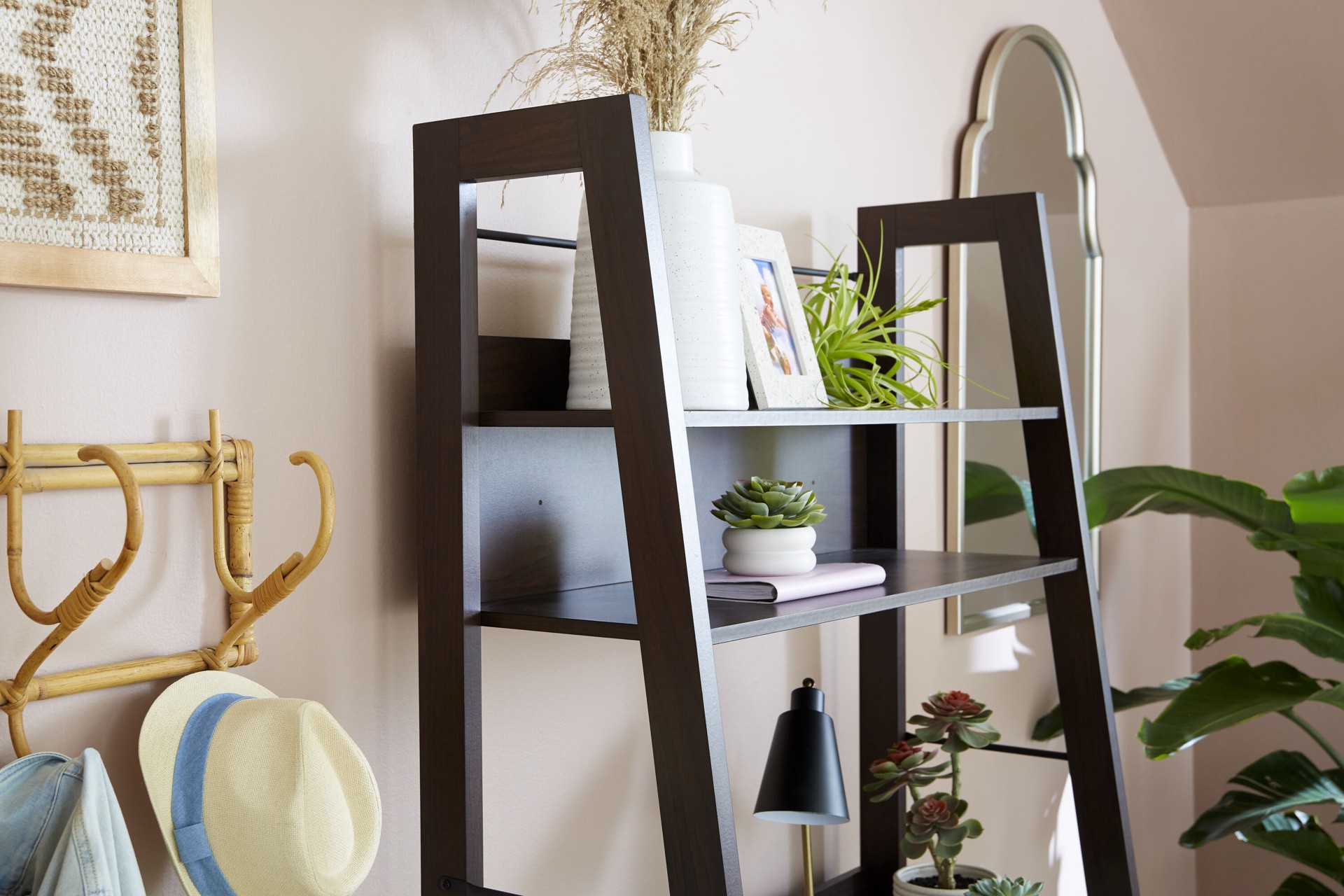 slide 5 of 6, allen + roth 36.5-in Brown Ladder desk Hutch Included, 1 ct